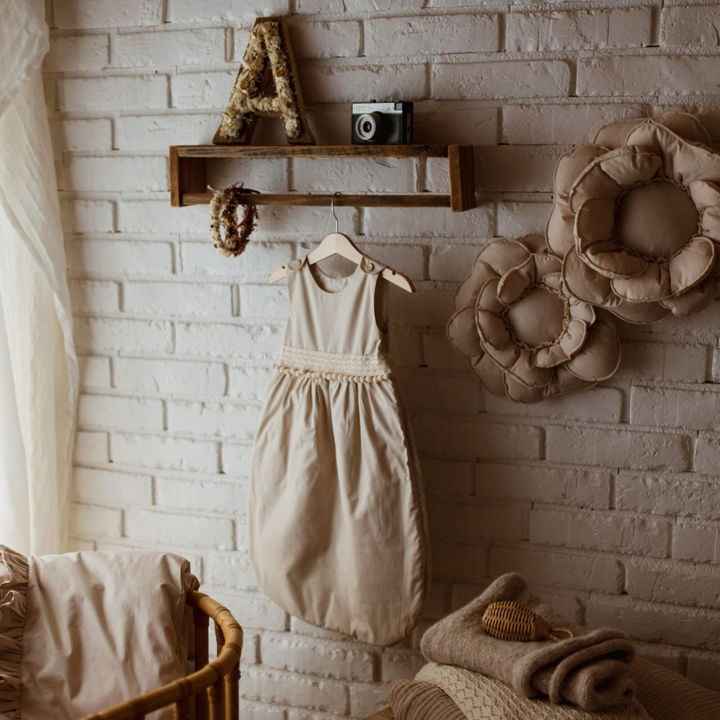 Babyschlafsack mit Kissen gegen Kopfverformung, Boho natural, handmade, babyboom shop for kids