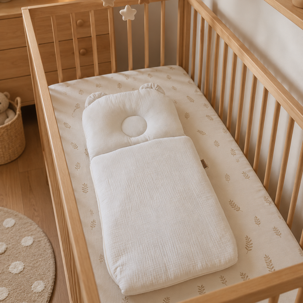 Babyschlafsack mit Bärenohren | Musselin