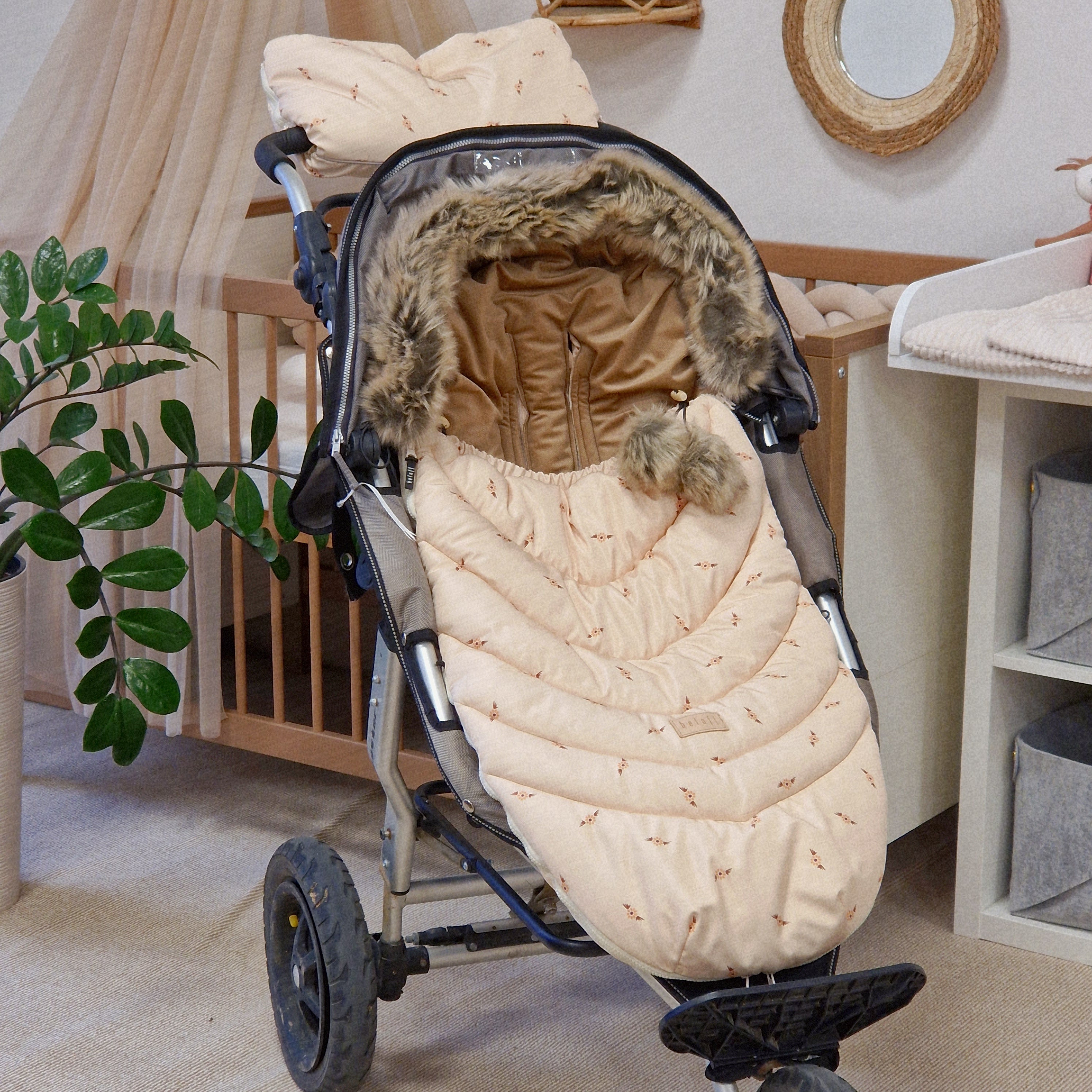 Winterfußsack inkl. Handmuff | Boho Flowers