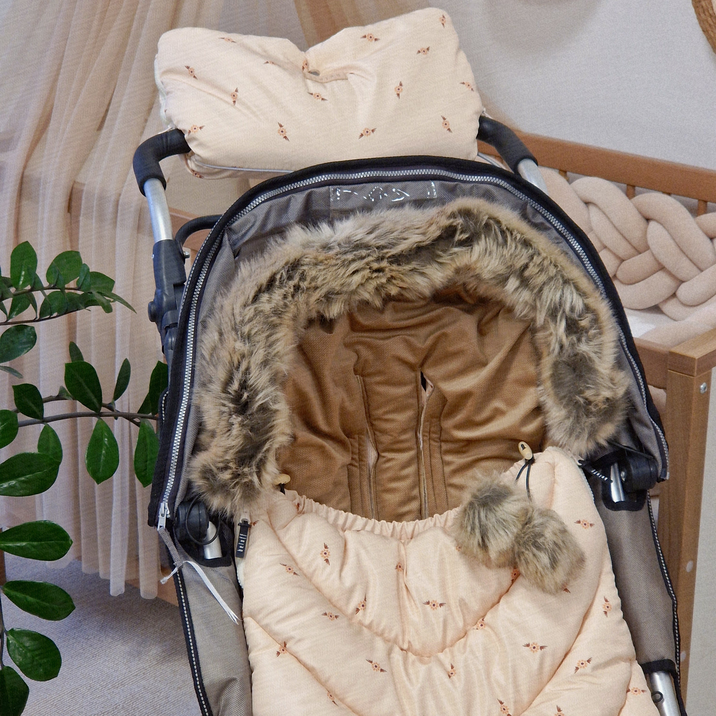 Winterfußsack inkl. Handmuff | Boho Flowers