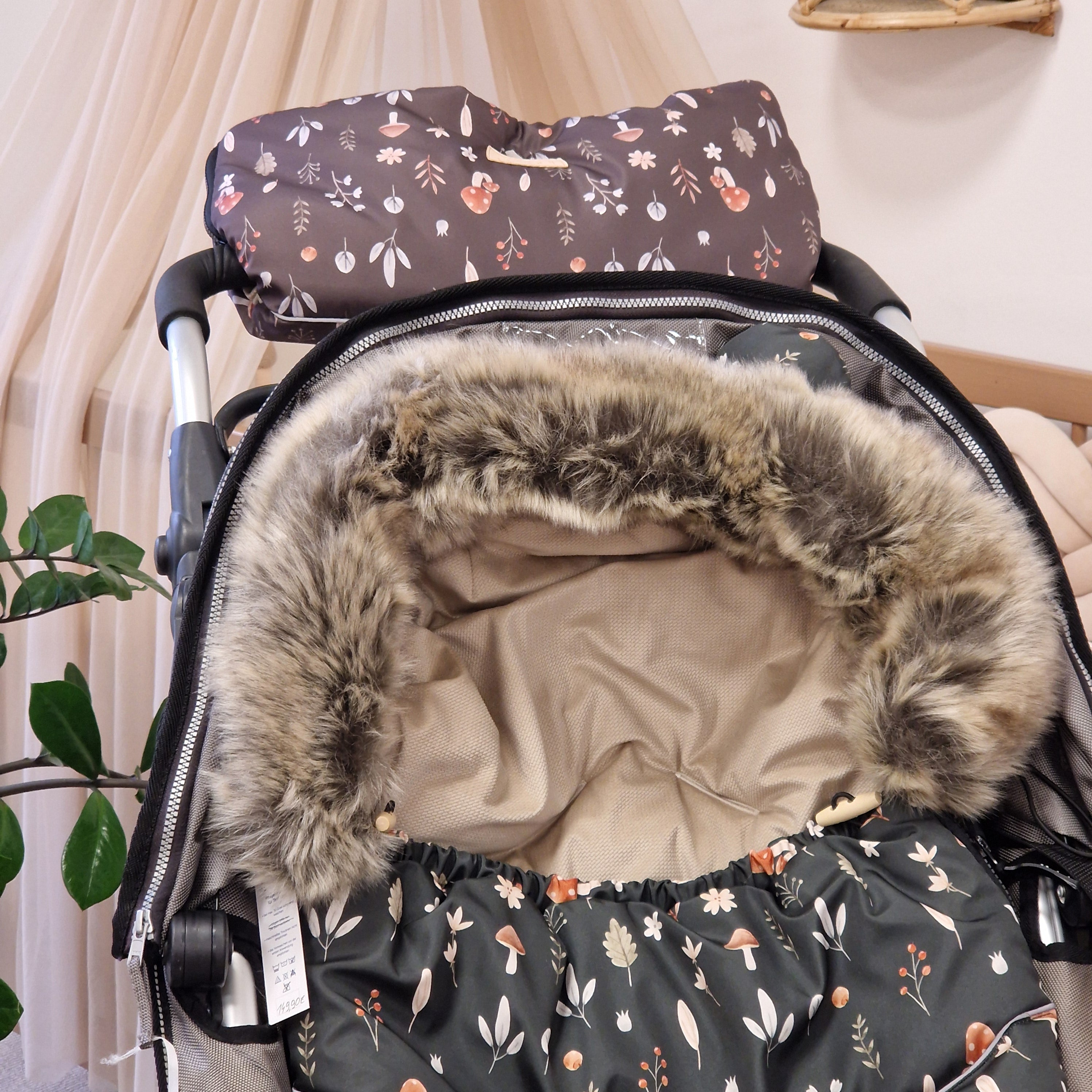 Winterfußsack inkl. Handmuff | Pilze