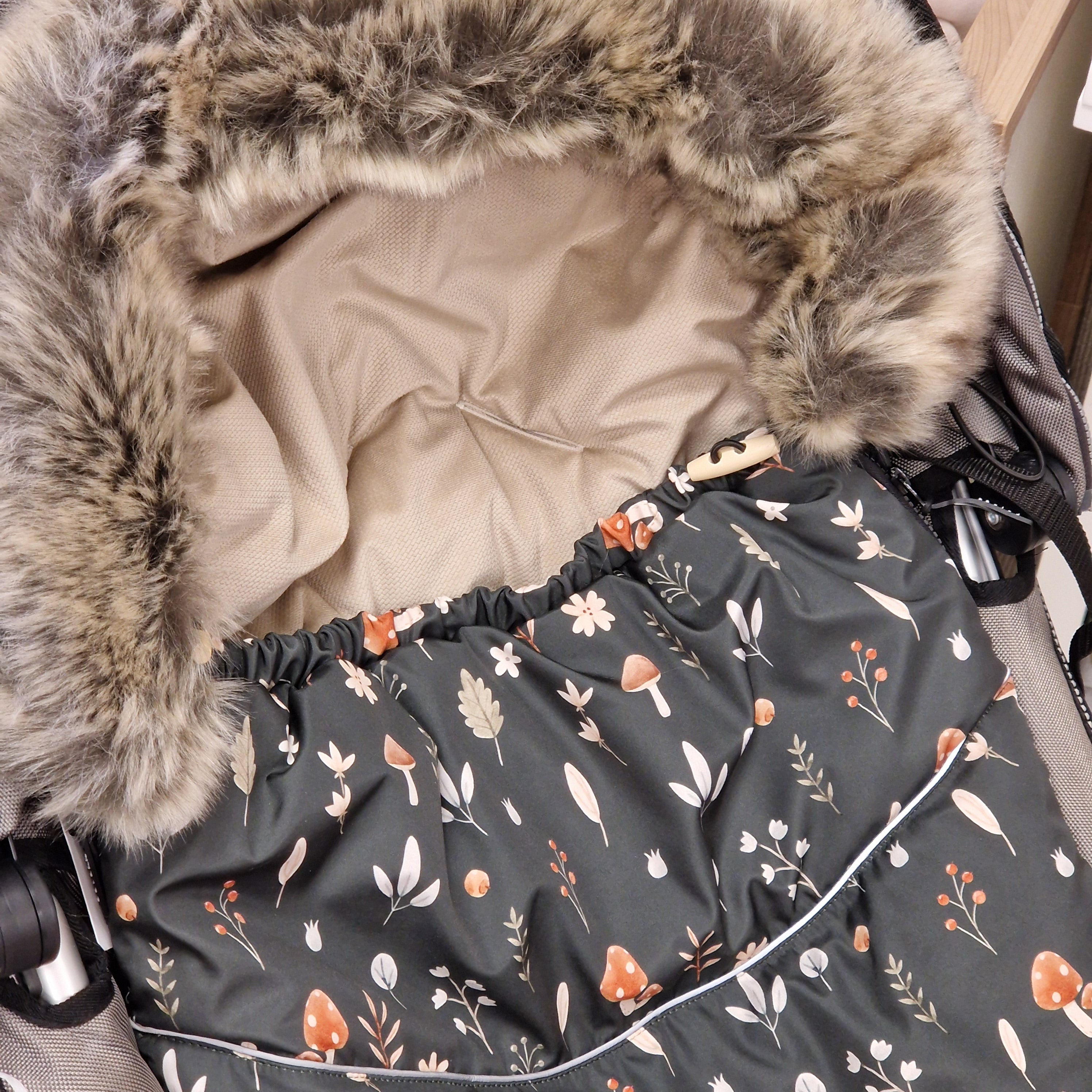 Winterfußsack inkl. Handmuff | Pilze