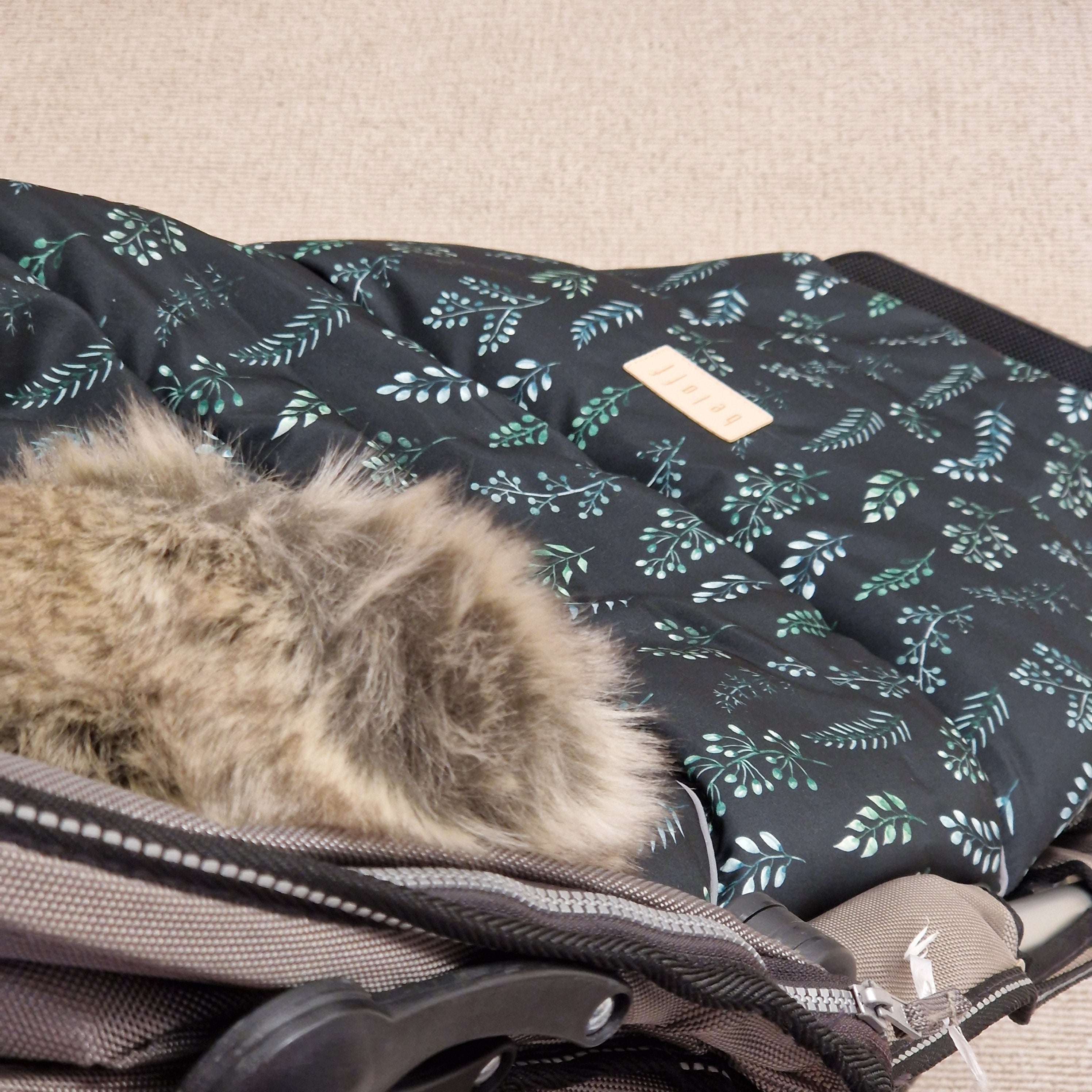 Winterfußsack inkl. Handmuff | Blätter