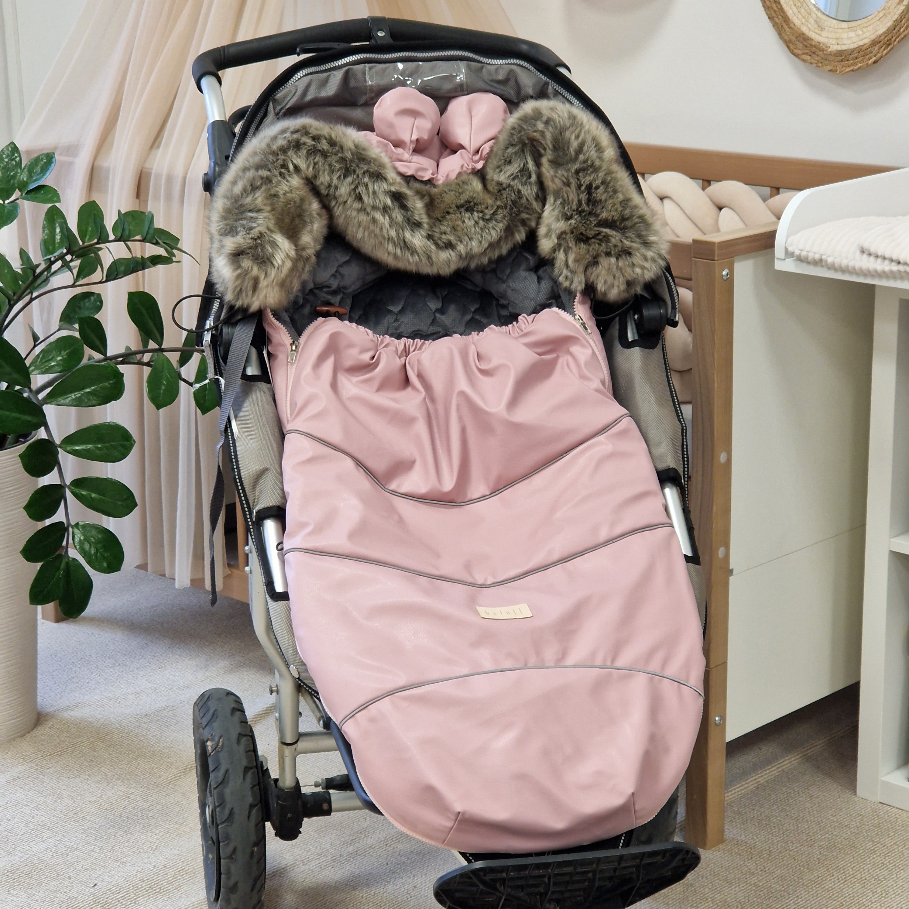 Winterfußsack | Öko-Leder | Candy Pink