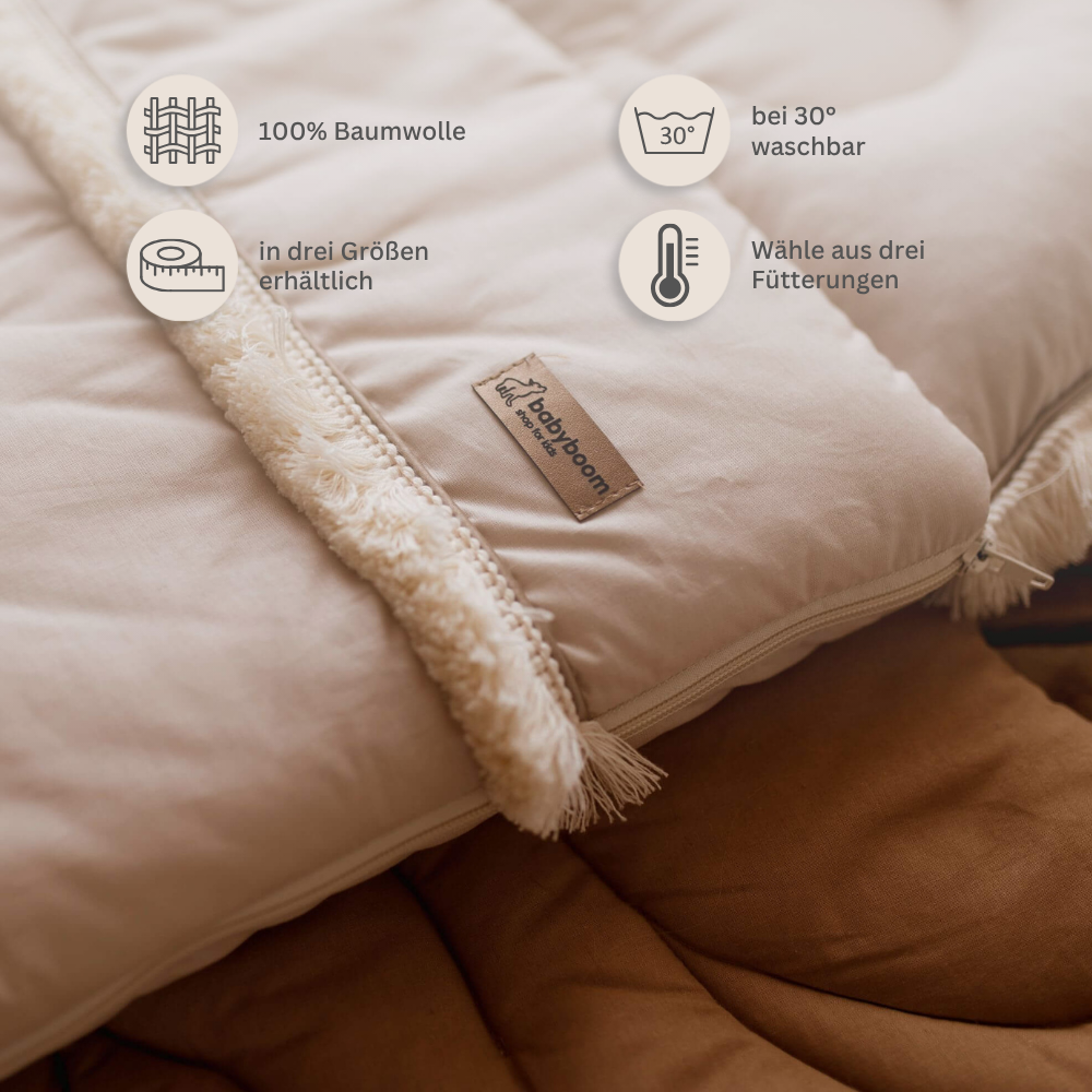 Premium Babyschlafsack Etno mit Fransen | Baumwolle