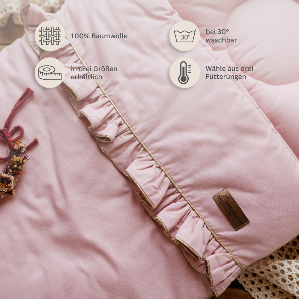 Premium Babyschlafsack Shiny mit Rüschen | Baumwolle