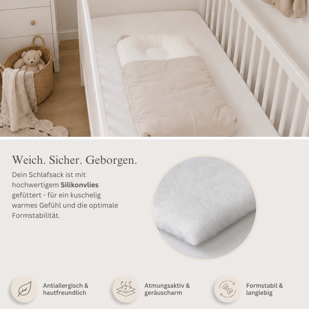 Babyschlafsack mit Bärenohren | Baumwolle