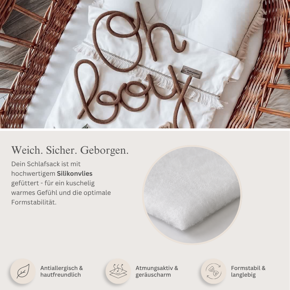 Premium Babyschlafsack Etno mit Fransen | Baumwolle