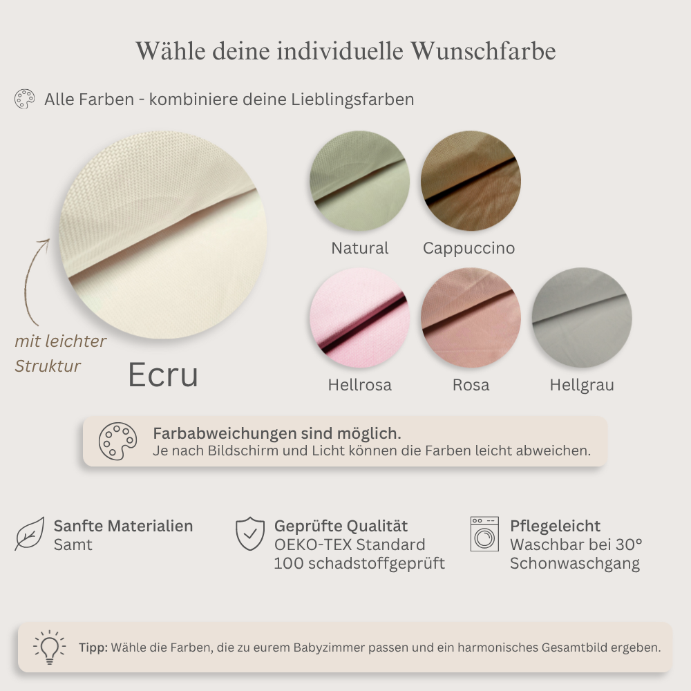 Babyschlafsack mit Bärenohren | Baumwolle & Samt