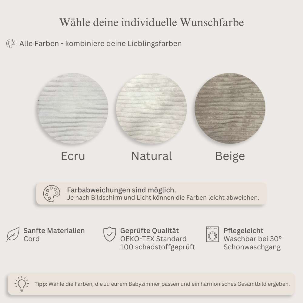 Babyschlafsack mit Bärenohren | Baumwolle & Cord