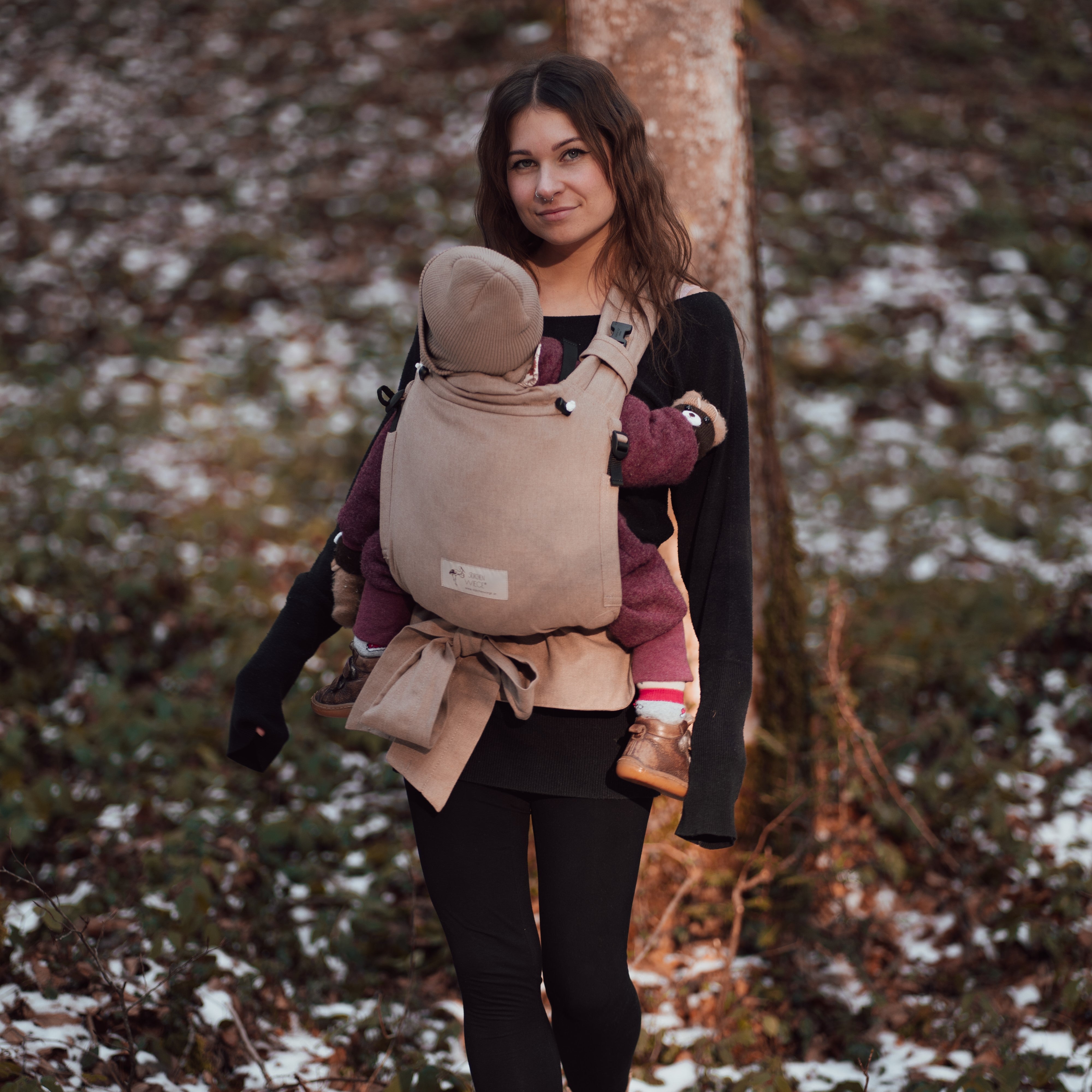 Storchenwiege Babycarrier Sand