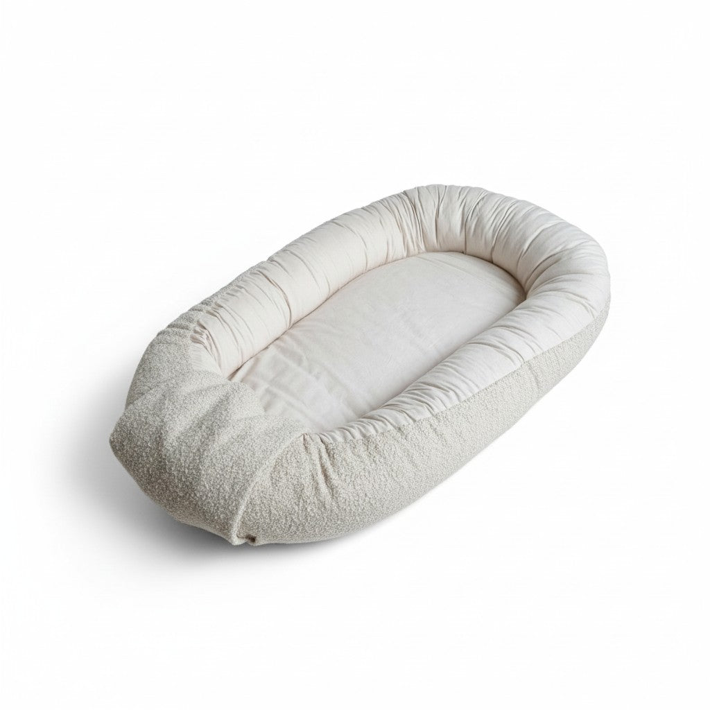 Babynestchen aus Baumwolle & Bouclé | Sand