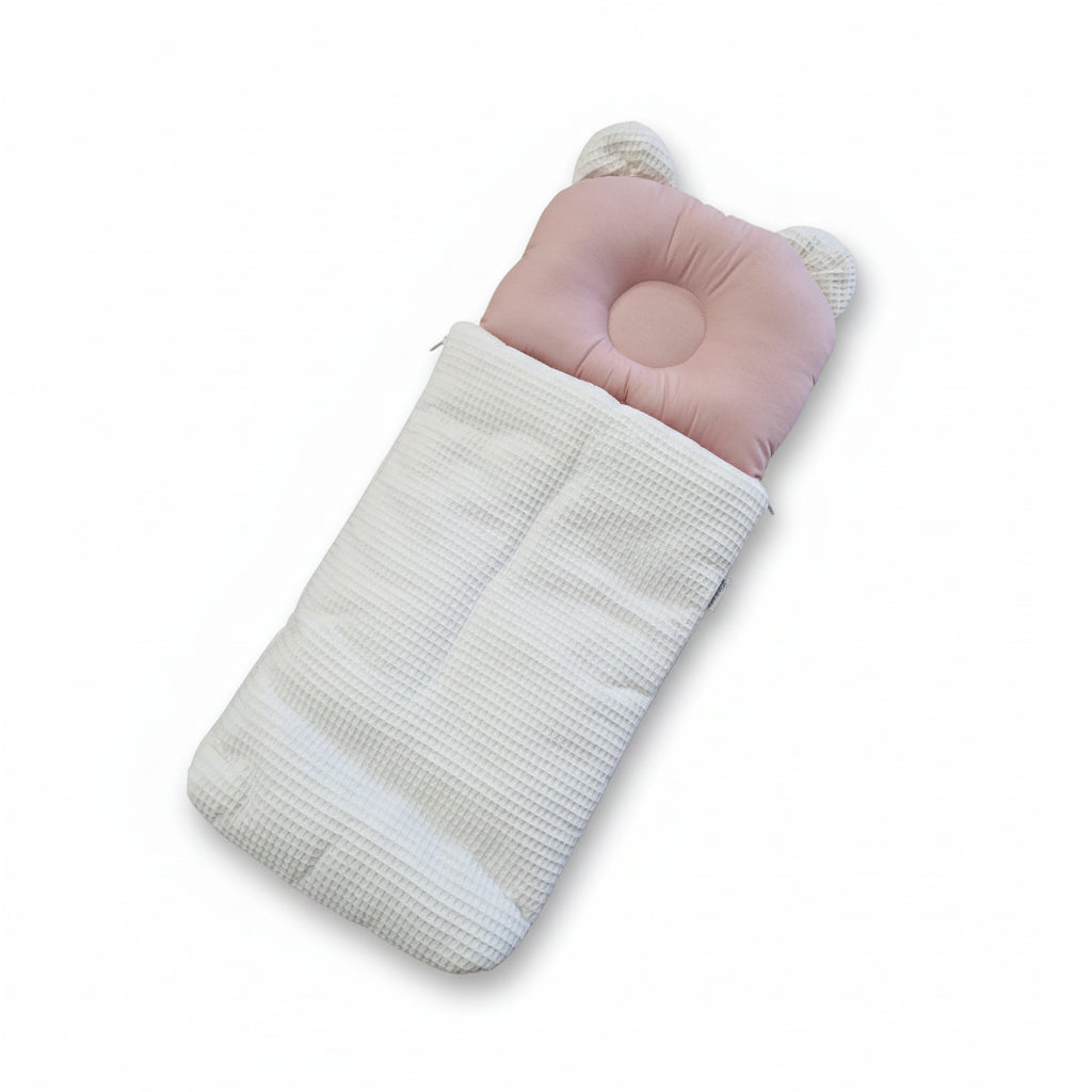 Babyschlafsack mit Bärenohren | Baumwolle & Waffelpique