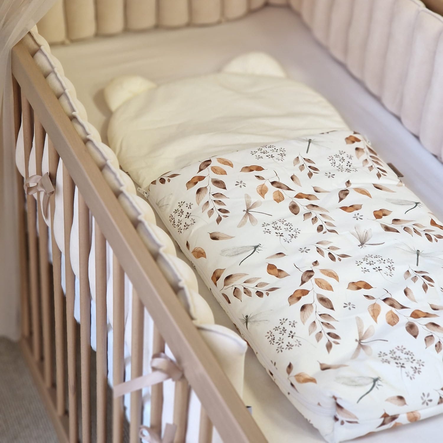Babyschlafsack mit Bärenohren | Premium Baumwolle