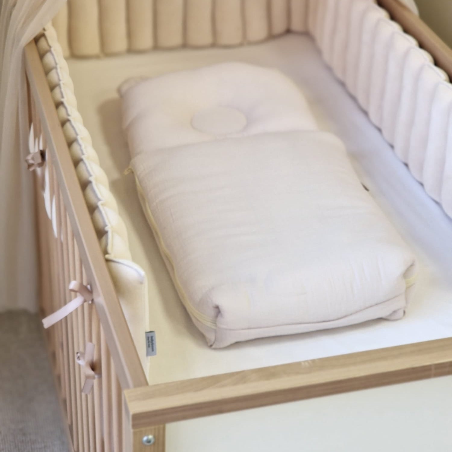 Babyschlafsack mit Bärenohren | Musselin-Stoff | 75 cm | 2,5 TOG | Natural
