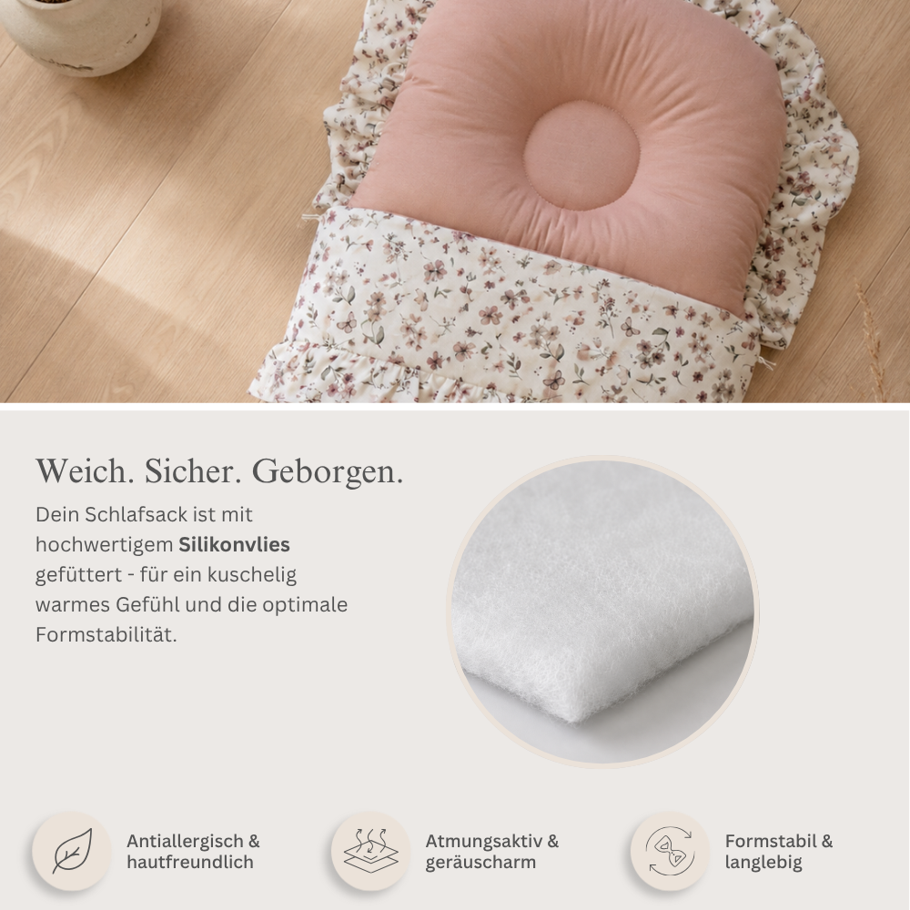 Babyschlafsack mit Rüschen | Premium Baumwolle