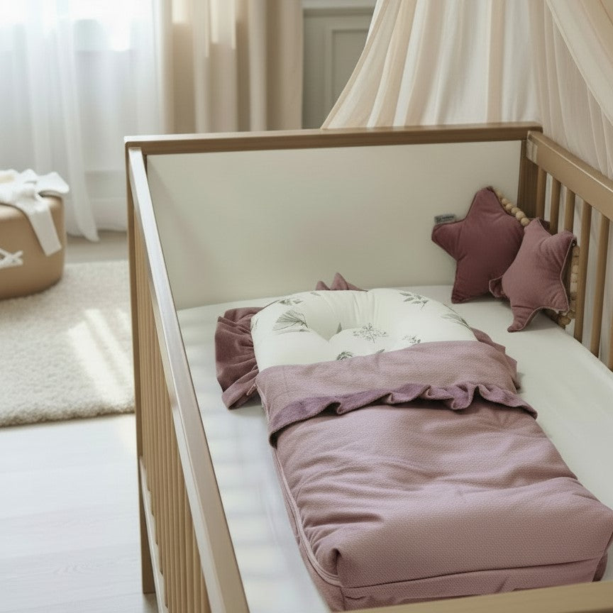 Babyschlafsack mit Rüschen | Premium Baumwolle & Samt