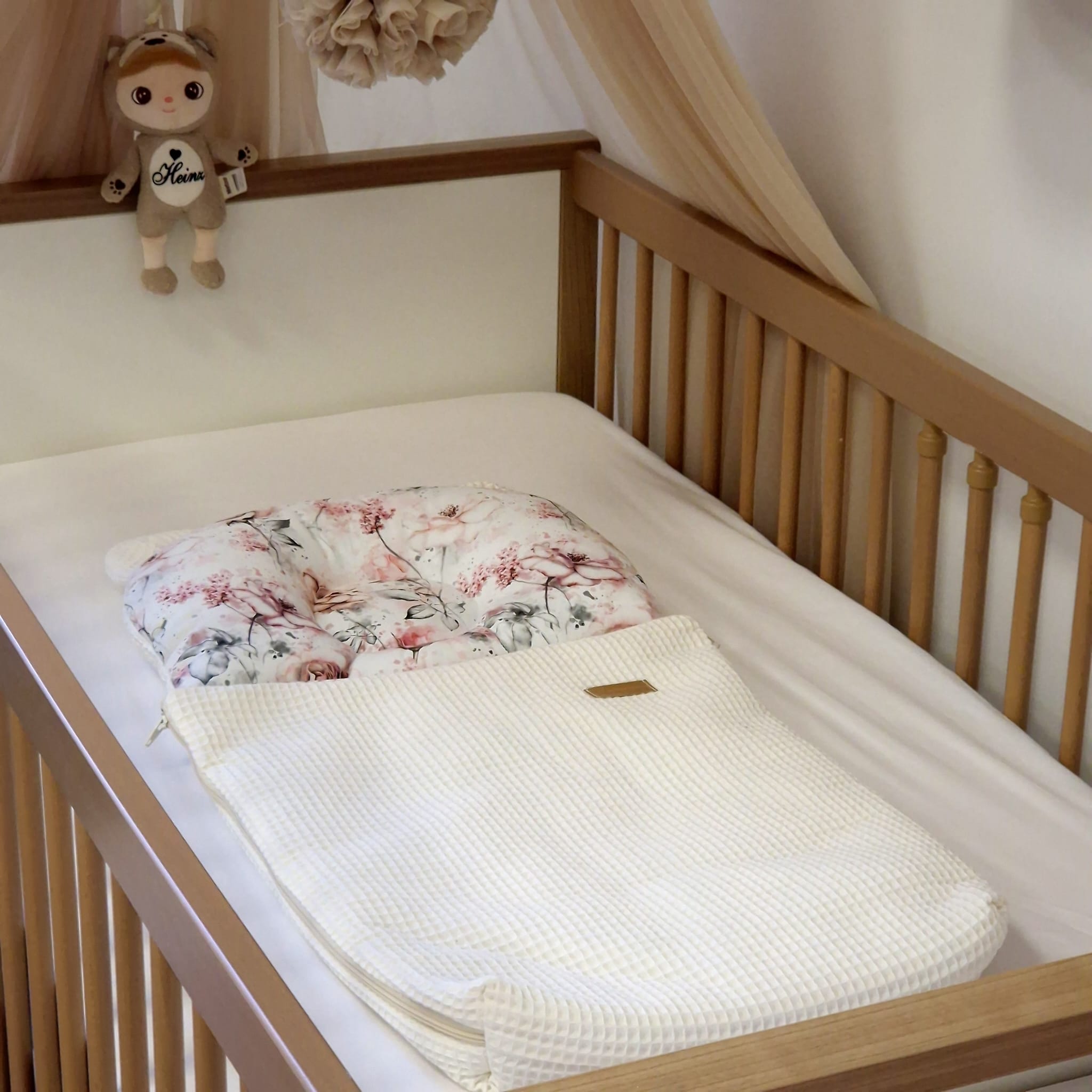 Babyschlafsack mit Bärenohren | Premium Baumwolle & Waffelpique