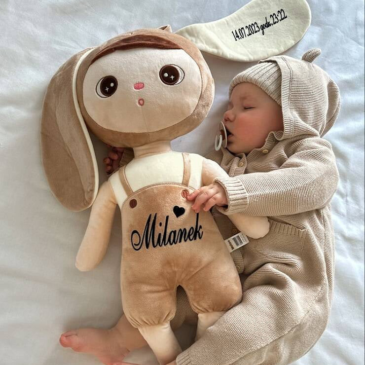 Beiges Häschen mit Geburtsdaten