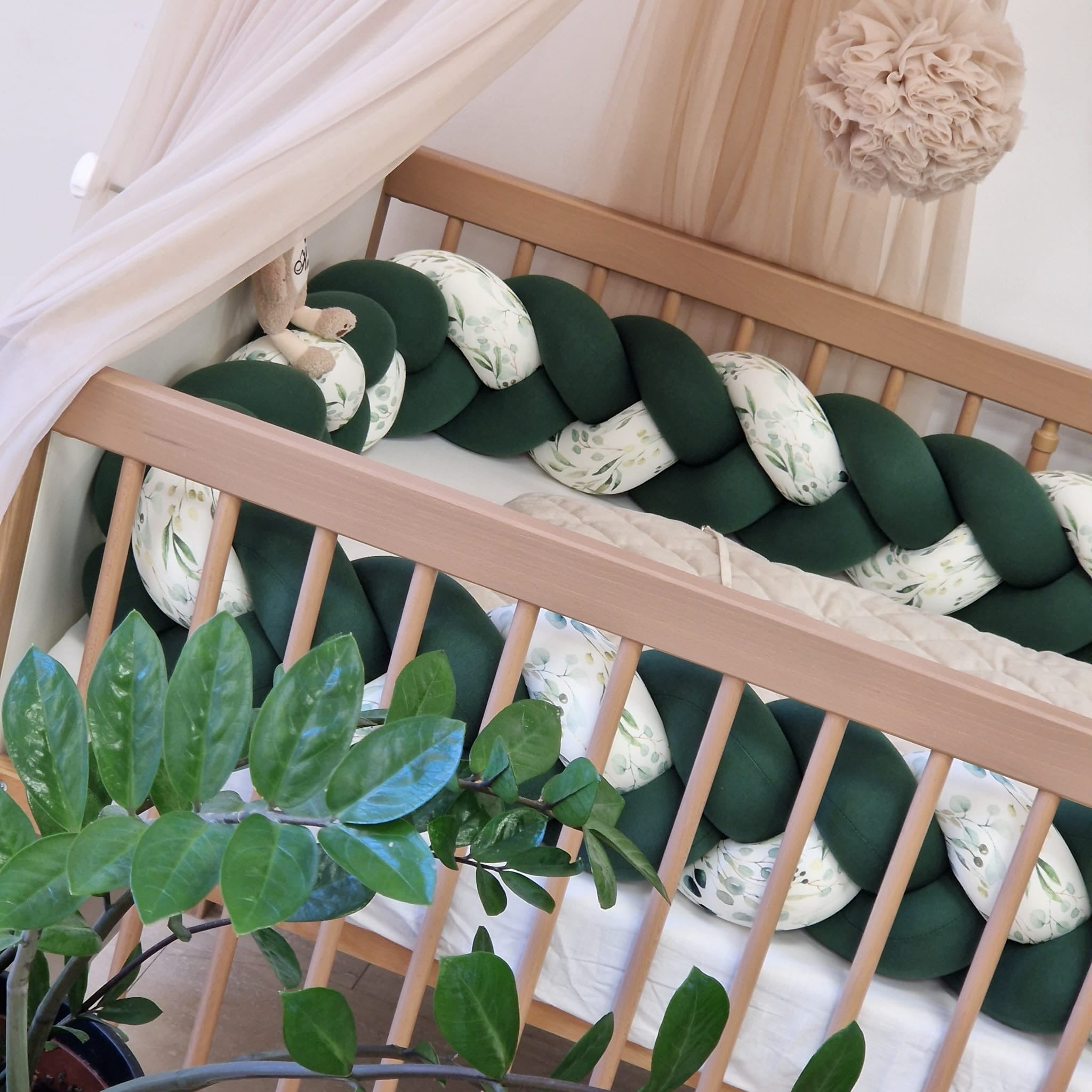 Bettschlange MIDI | Jersey | Flaschengrün | Flaschengrün | Eukalyptus | 400 cm