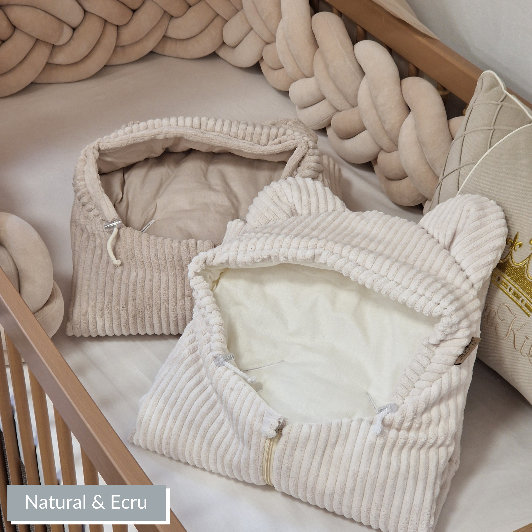 Einschlagdecke für Babyschale mit Reißverschluss | Baumwolle & Cord