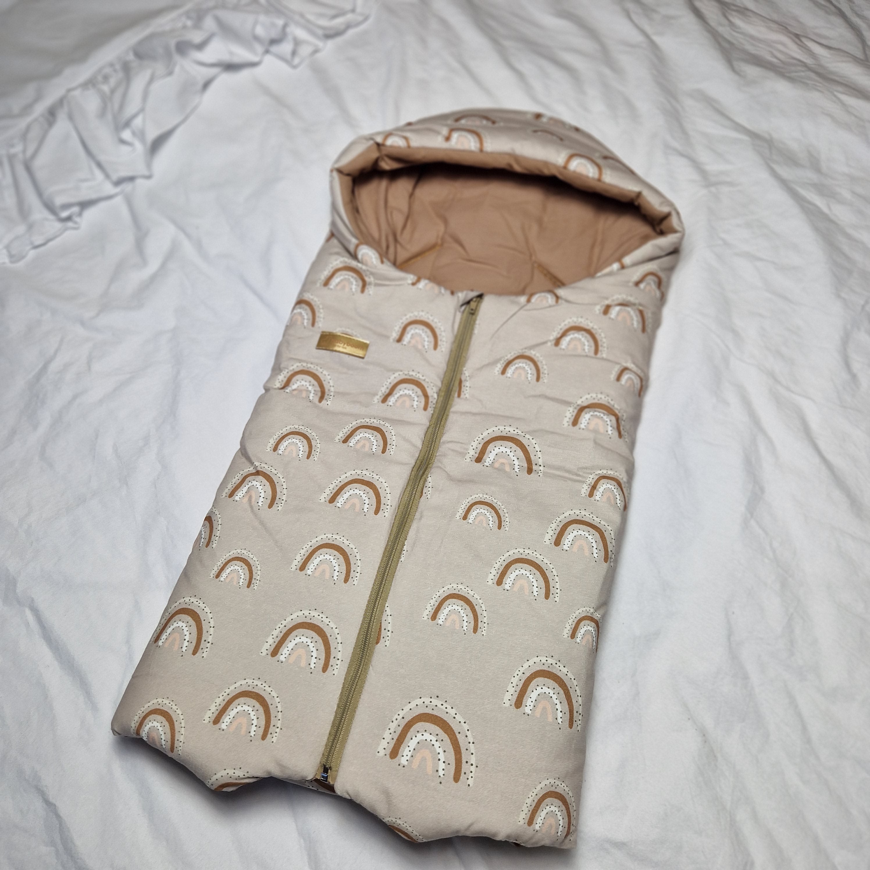 Einschlagdecke für Babyschale mit Reißverschluss | Premium Baumwolle