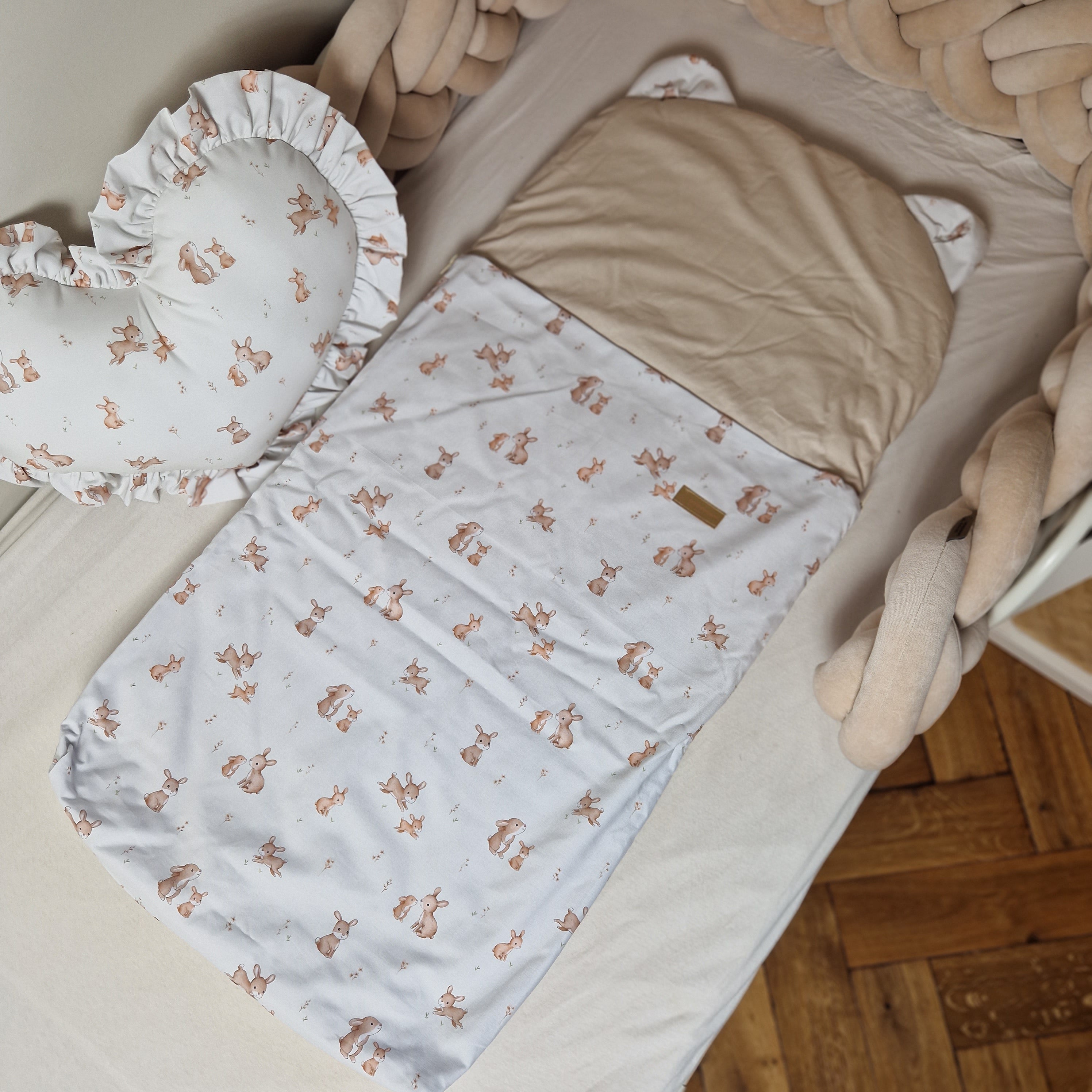 Flacher Schlafsack mit Bärenohren | Premium Baumwolle