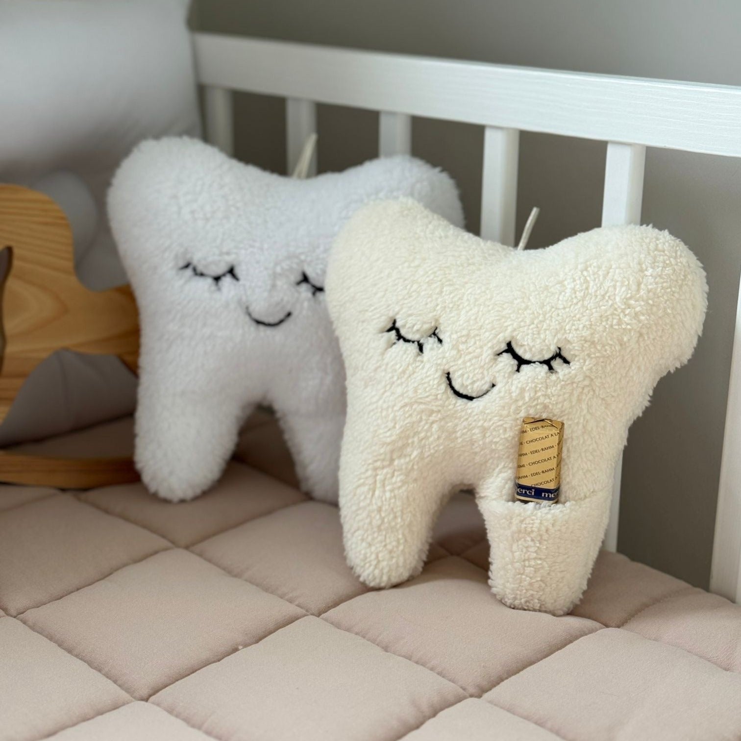 Zahn von der Zahnfee | Fluffy Teddy | Teddy-Stoff