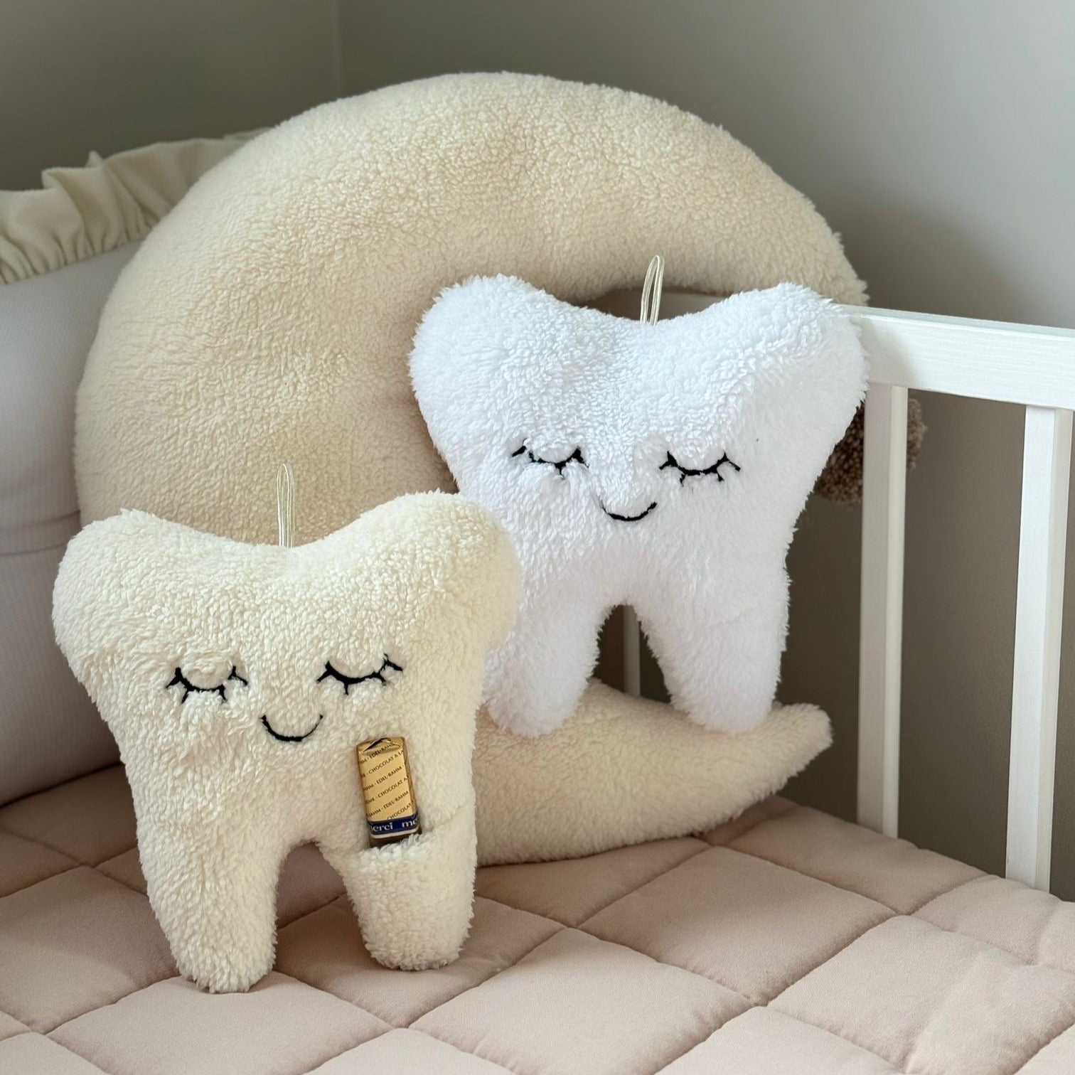 Zahn von der Zahnfee | Fluffy Teddy | Teddy-Stoff