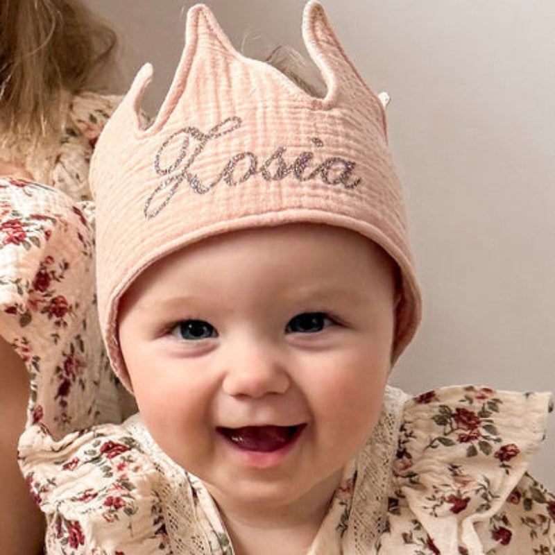 Geburtstagskrone | Musselin Altrosa