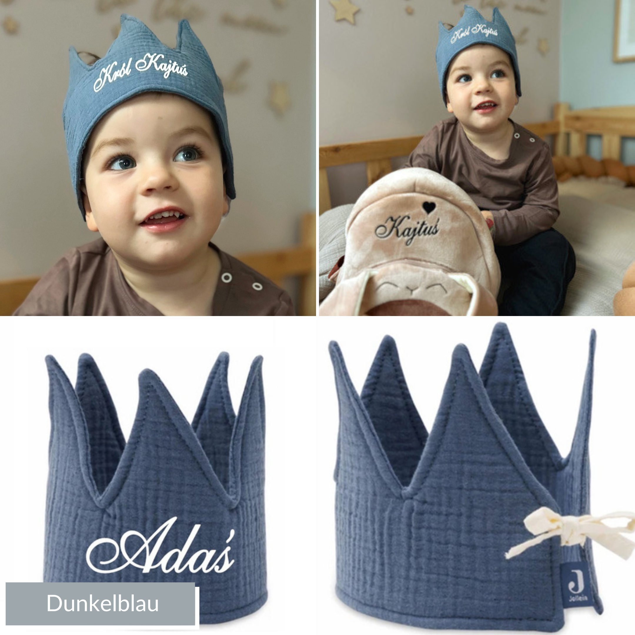 Geburtstagskrone | Musselin Dunkelblau