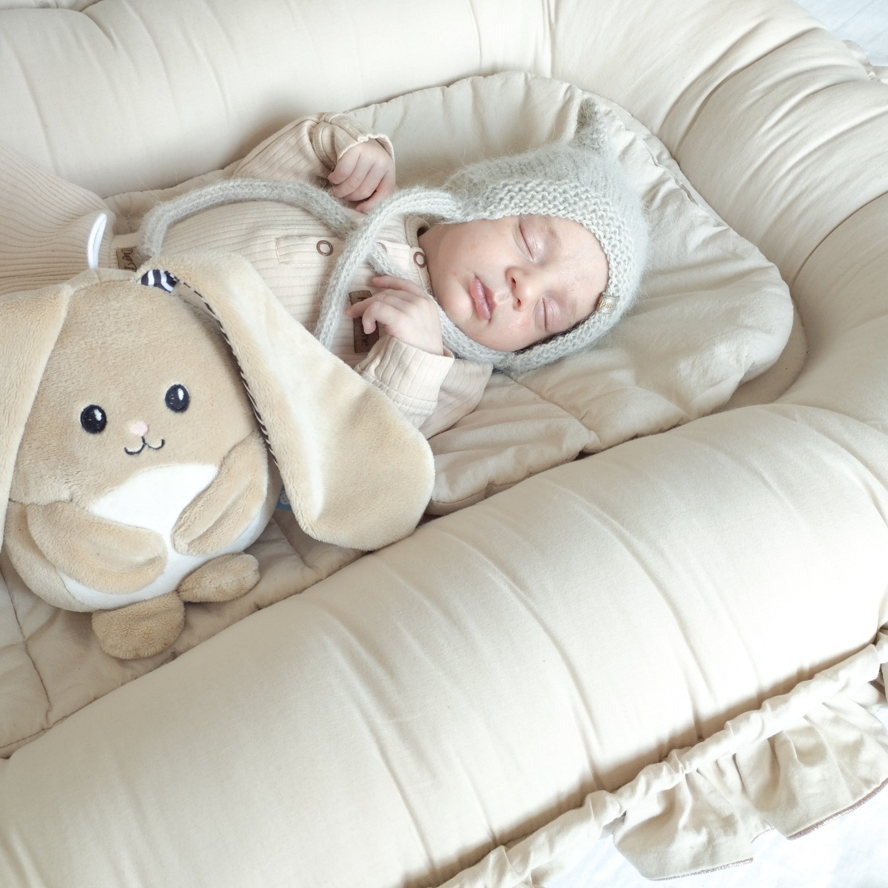 Premium Babynest SHINY mit Rüschen | Baumwolle