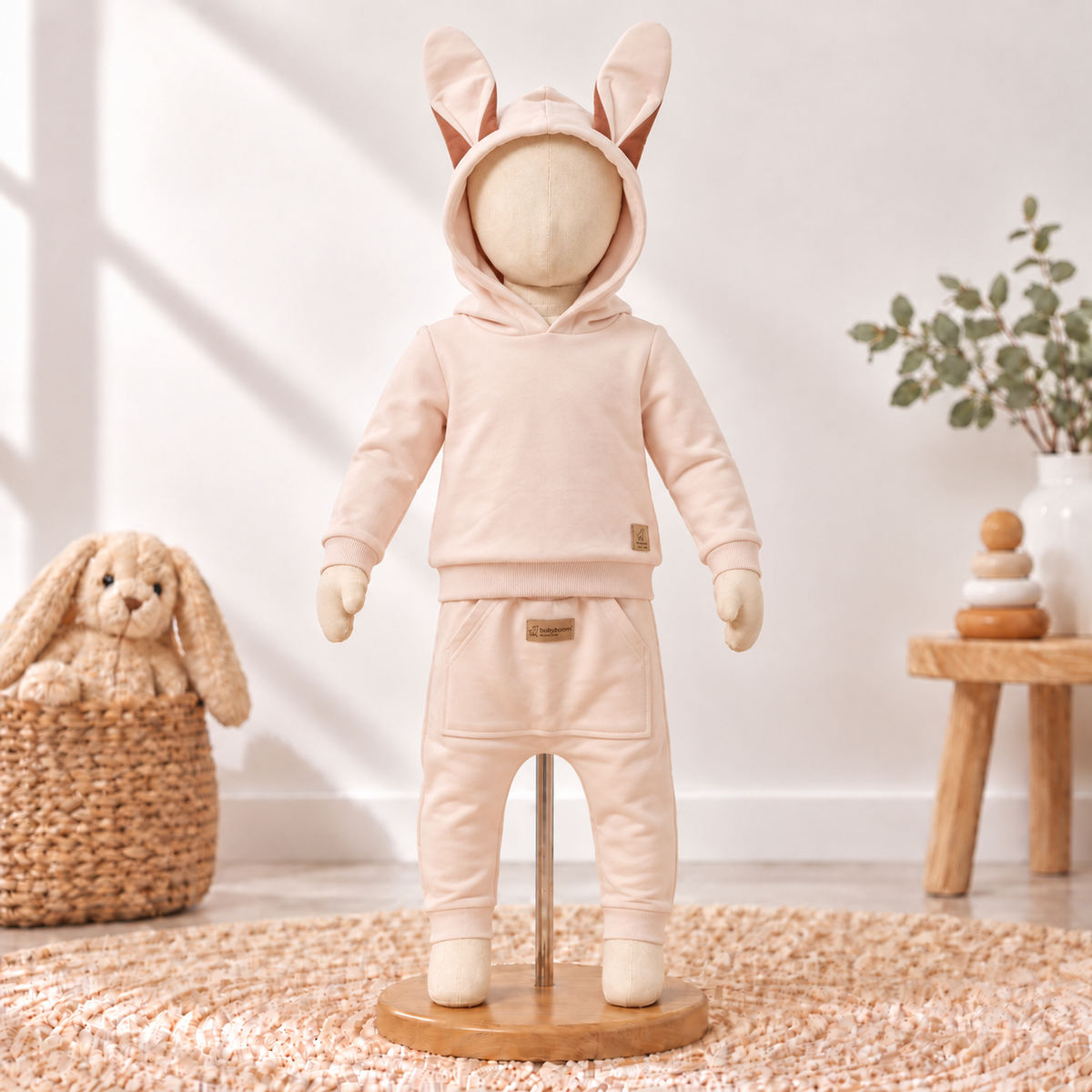 Jogging-Set Häschen | Premium-Sweatstoff Rosa