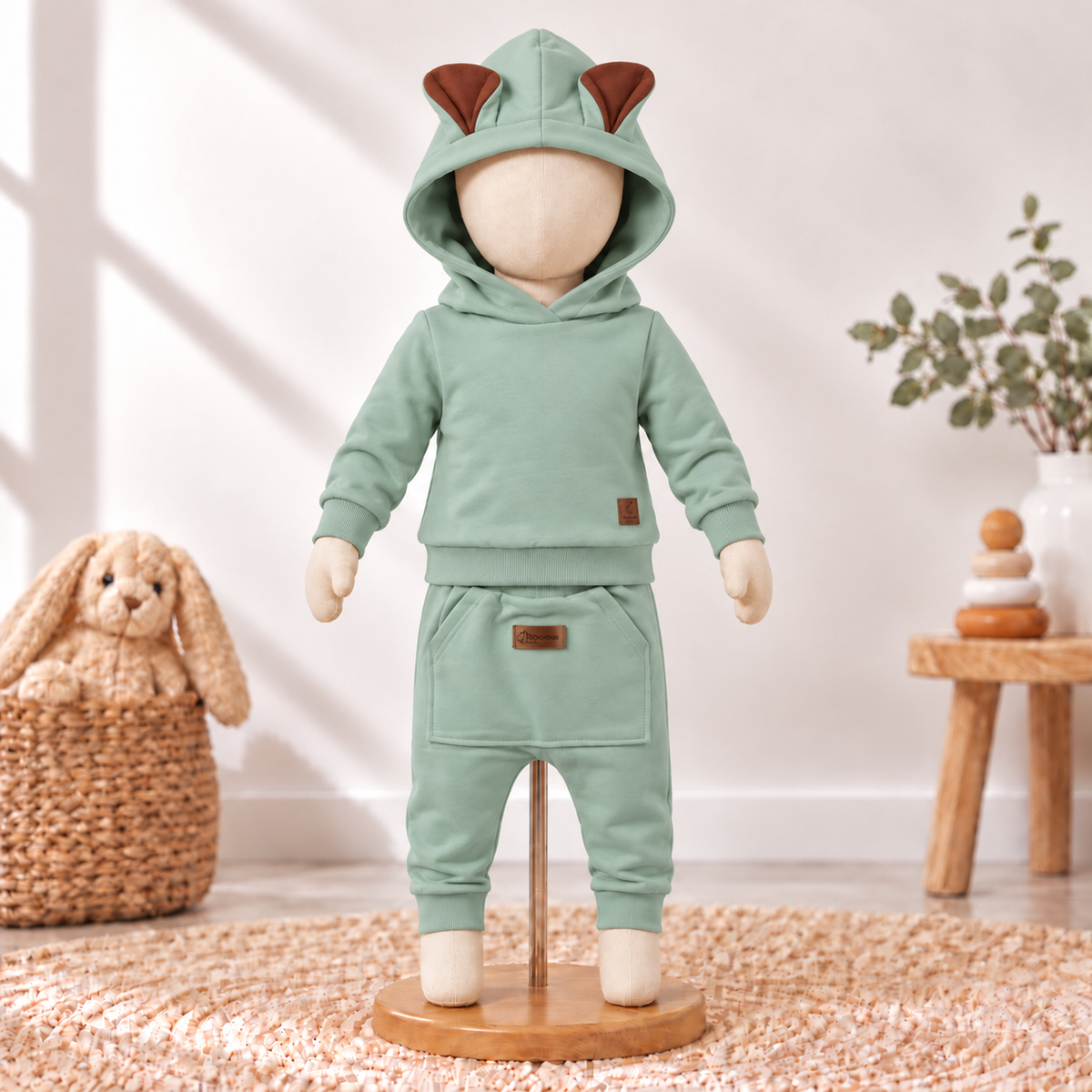 Jogging-Set Teddy | Premium-Sweatstoff Mint