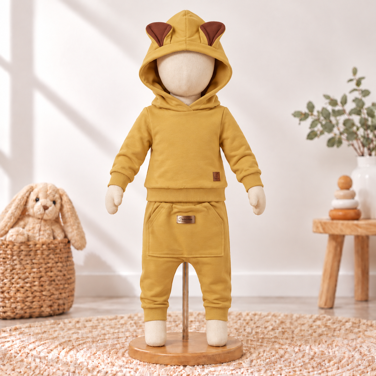 Jogging-Set Teddy | Premium-Sweatstoff Senf