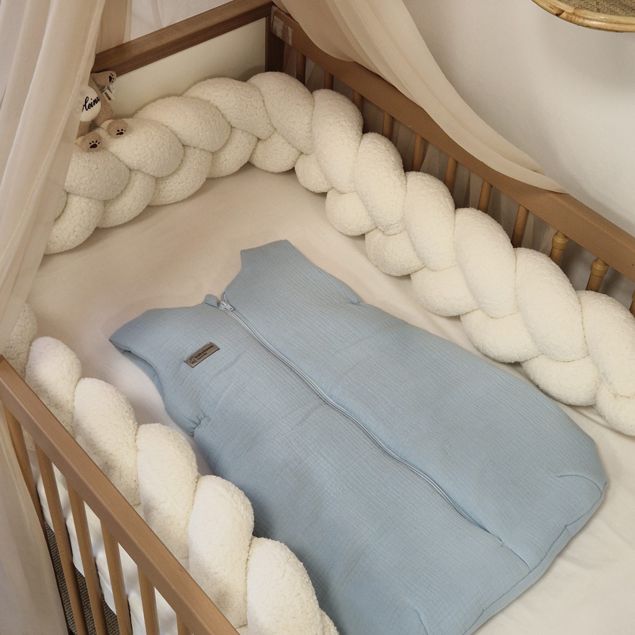 Schlummersack in Birnenform | Neugeborene | Musselin | 65 cm | 2,5 TOG | Hellblau