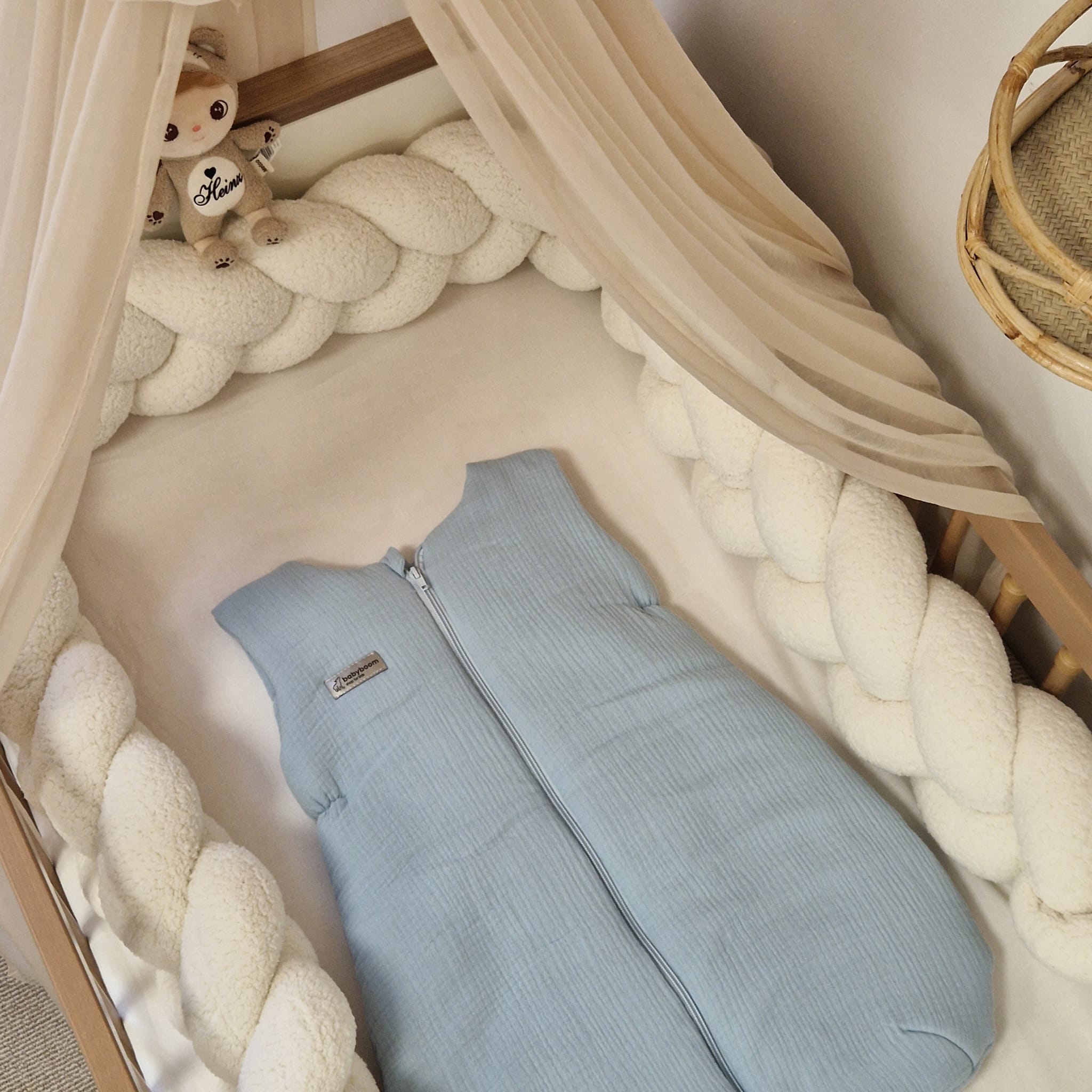 Schlummersack in Birnenform | Neugeborene | Musselin | 65 cm | 2,5 TOG | Hellblau