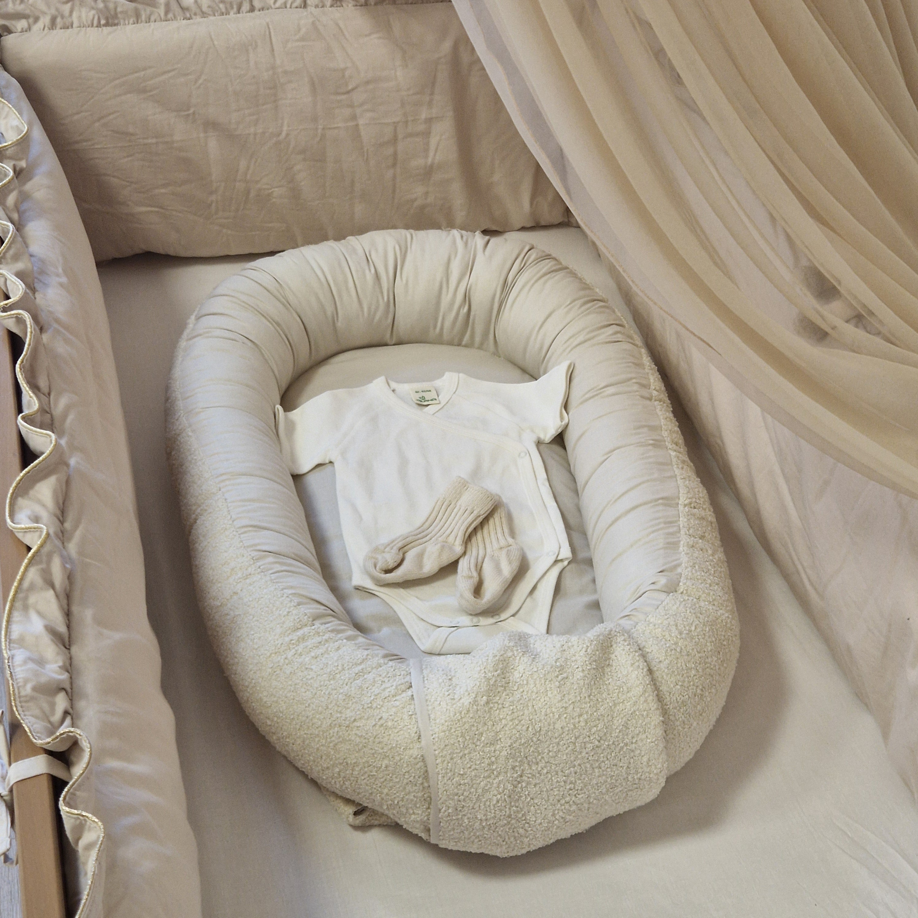 Babynestchen aus Baumwolle & Bouclé | Natural