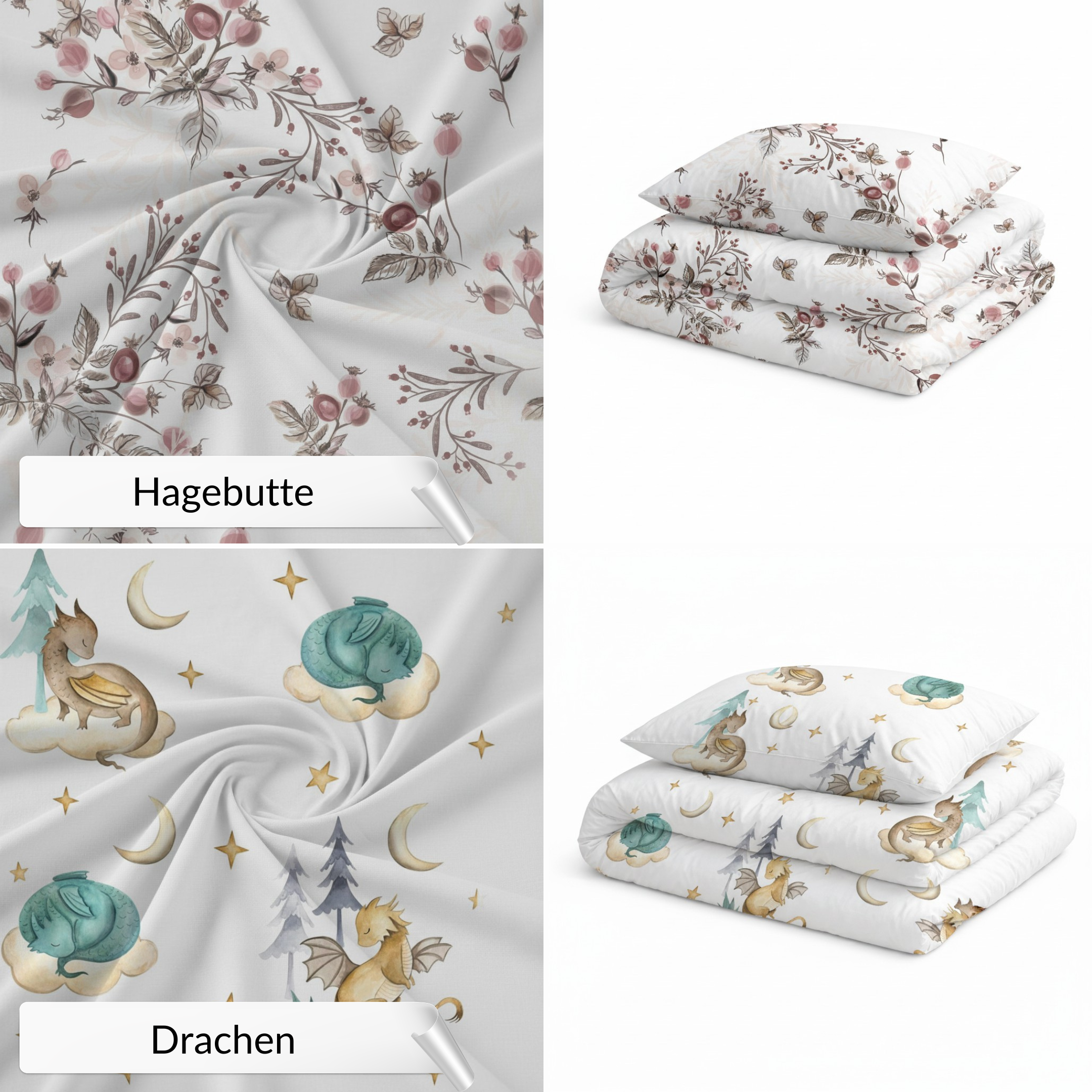 Kita-Set aus Decke & Kissenbezug inkl. Wechselbeutel & Tasche | Premium Baumwolle & Samt