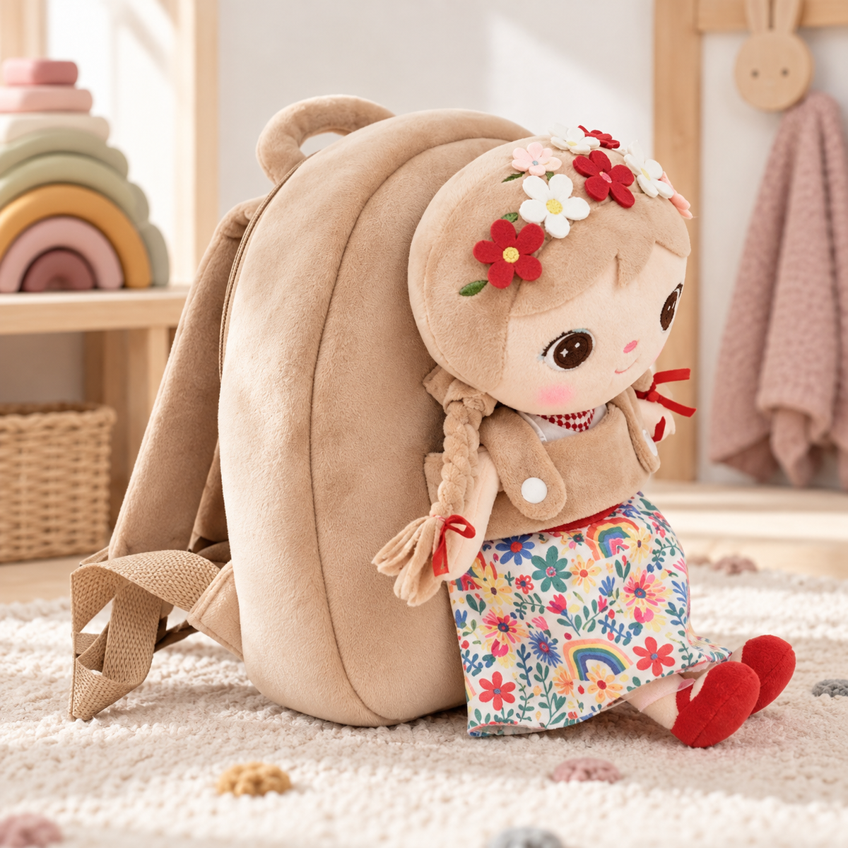 Personalisierter Stoff-Rucksack | Blumenmädchen