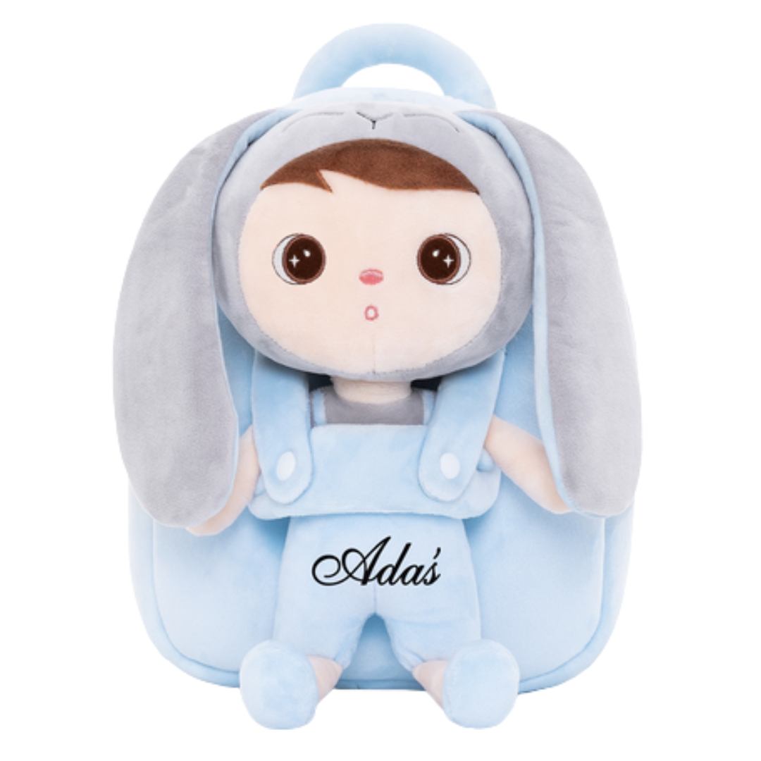 Personalisierter Stoff-Rucksack | Hase Blau