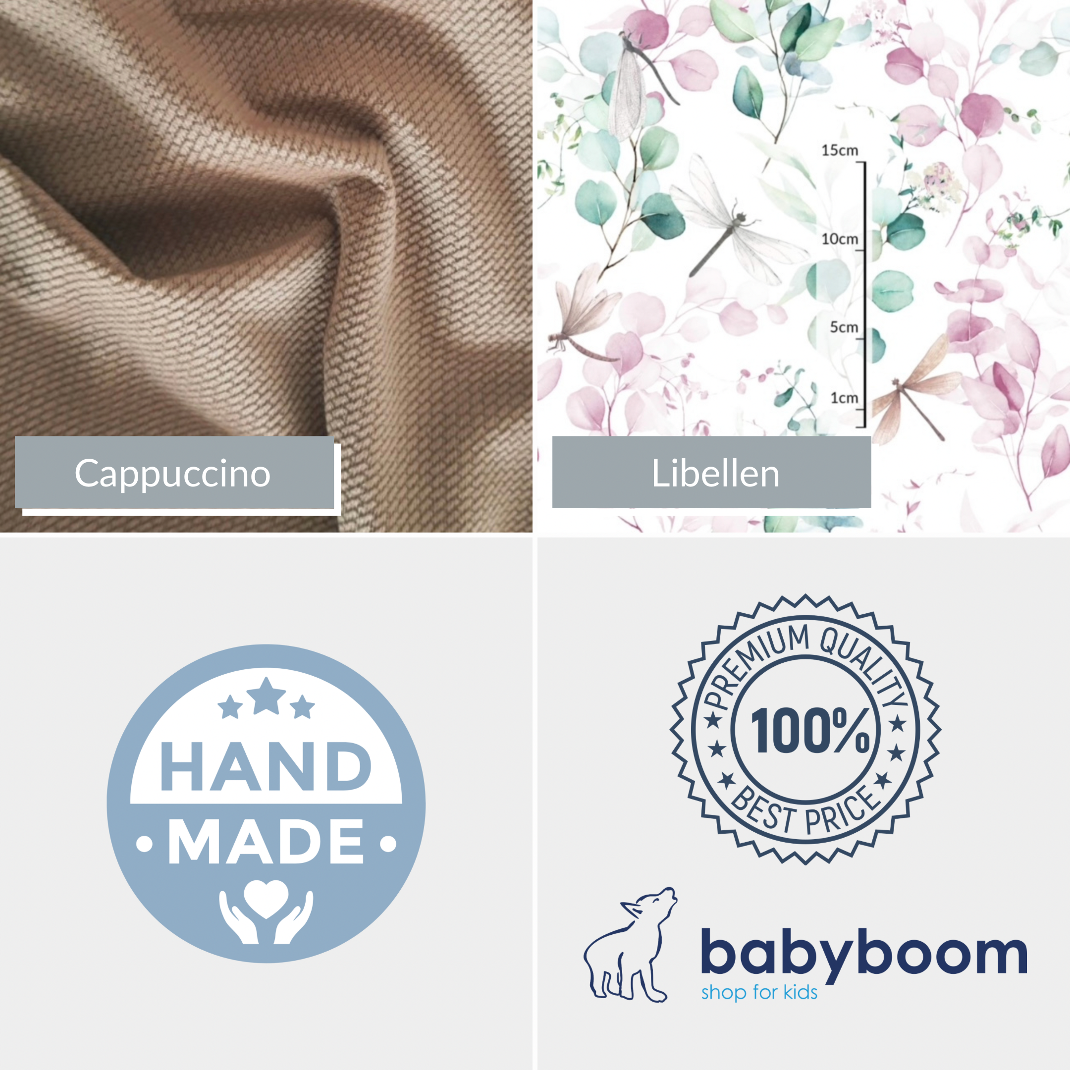 Winterfußsack mit Handmuff ESKIMO | Libelle & Samt Cappuccino gesteppt