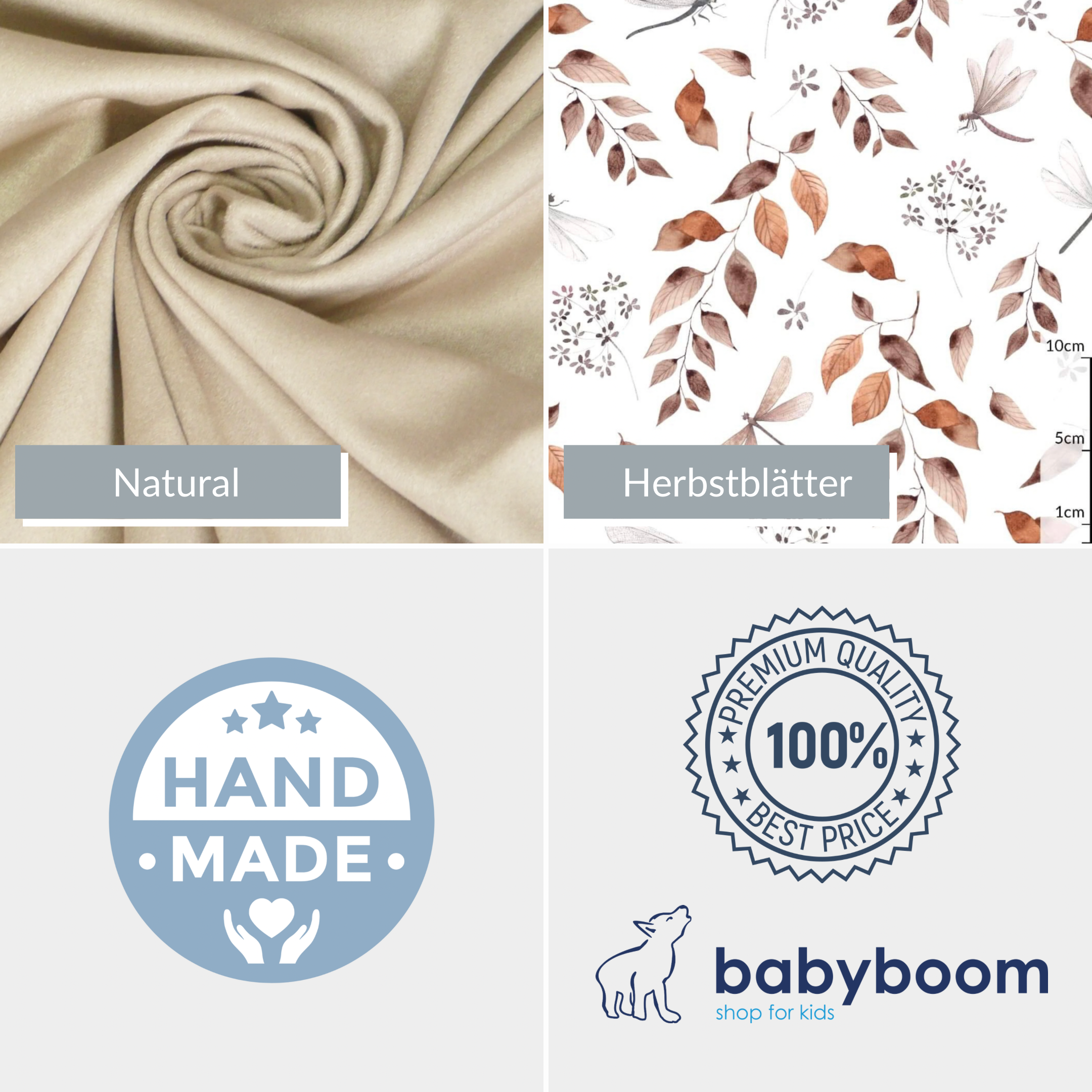 Handmuff ESKIMO | Herbstblätter & Samt Natural