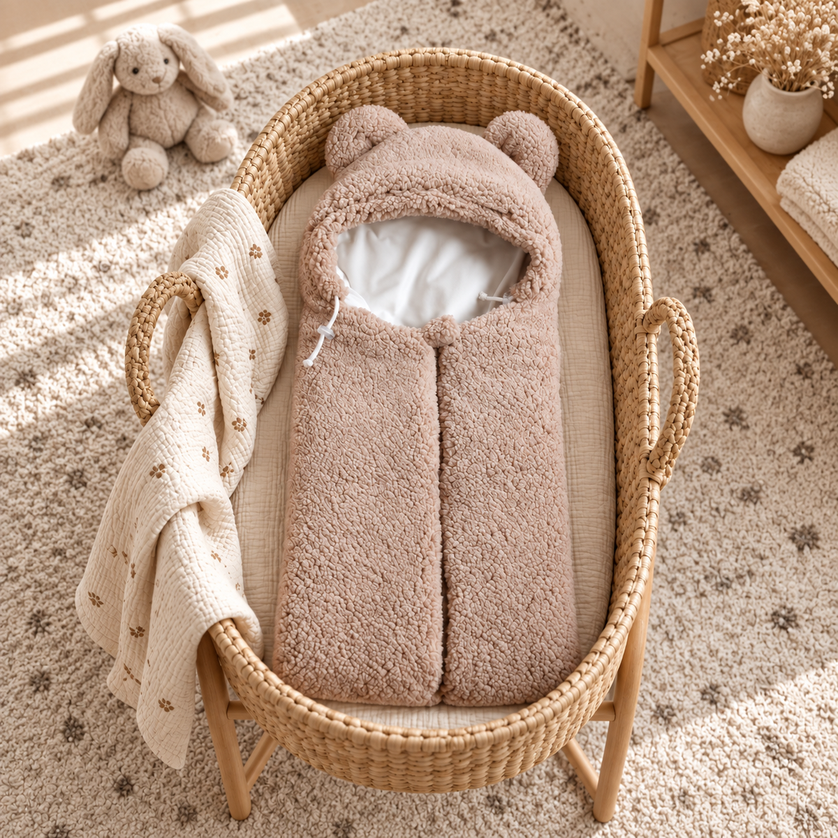 Schlafsack für den Kinderwagen | Velours & Teddy-Stoff