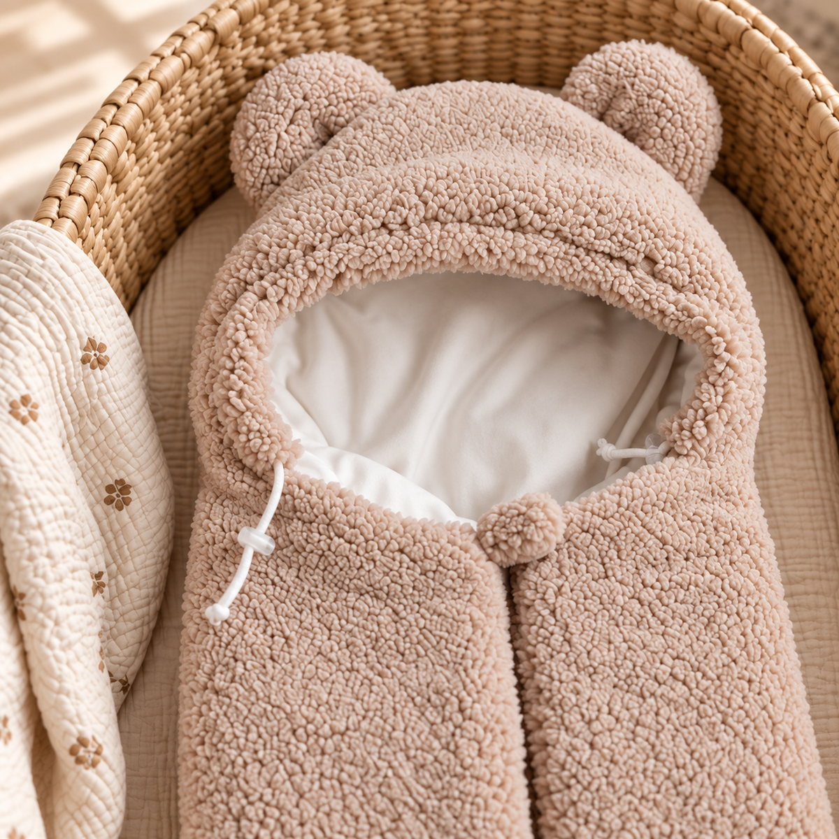 Schlafsack für den Kinderwagen | Velours & Teddy-Stoff