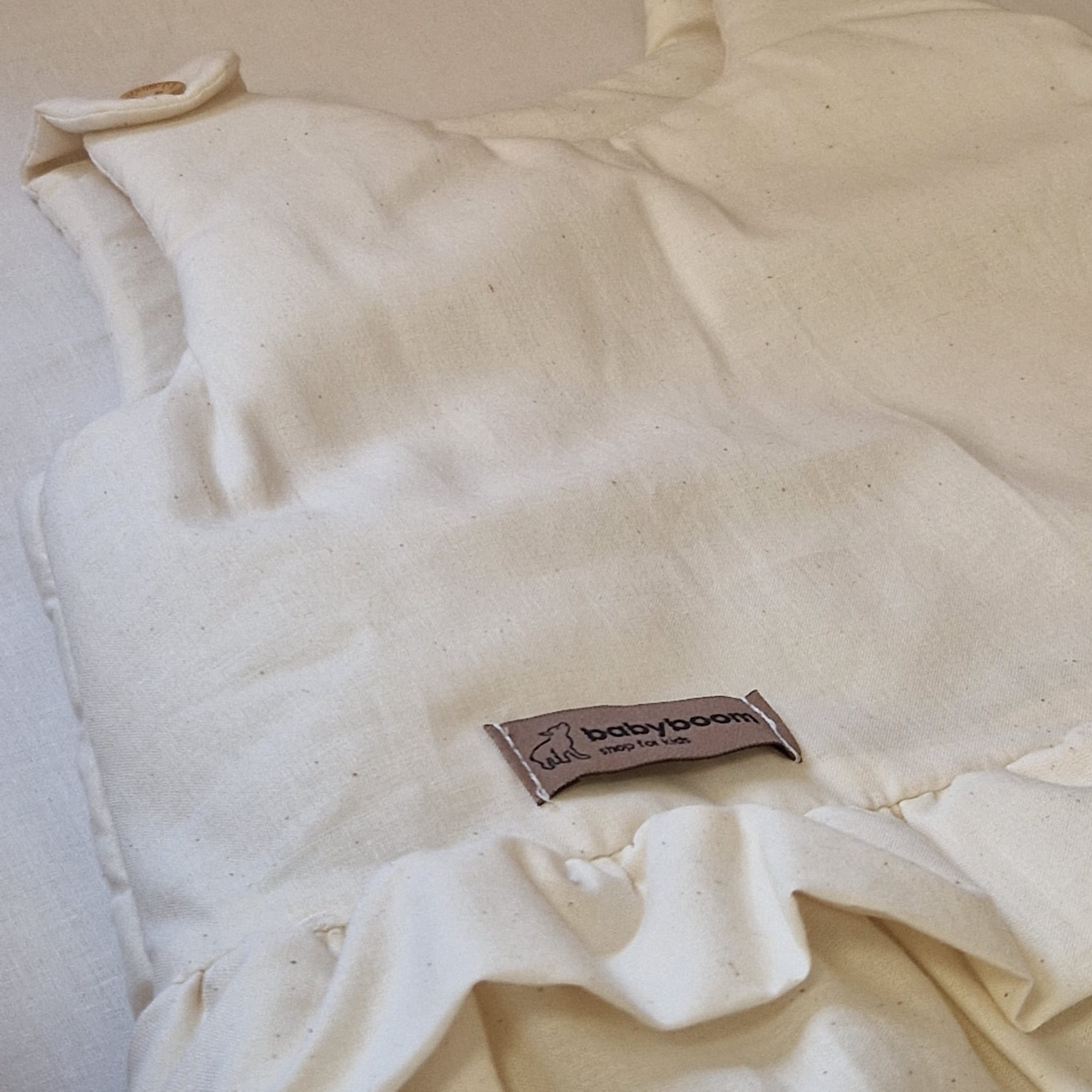 Schlummersack in Birnenform mit Rüschen | organische Bio-Baumwolle | Vanille | 73 cm