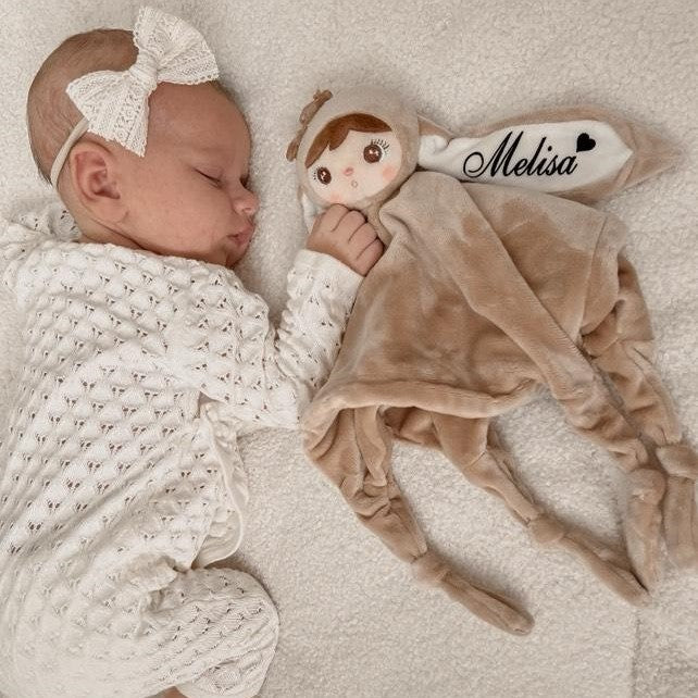 Schmusetuch "Cuddle" | Beige mit Schleife