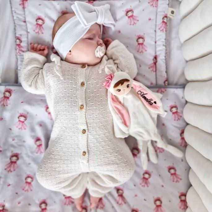 Schmusetuch "Cuddle" | Weiss mit Schleife