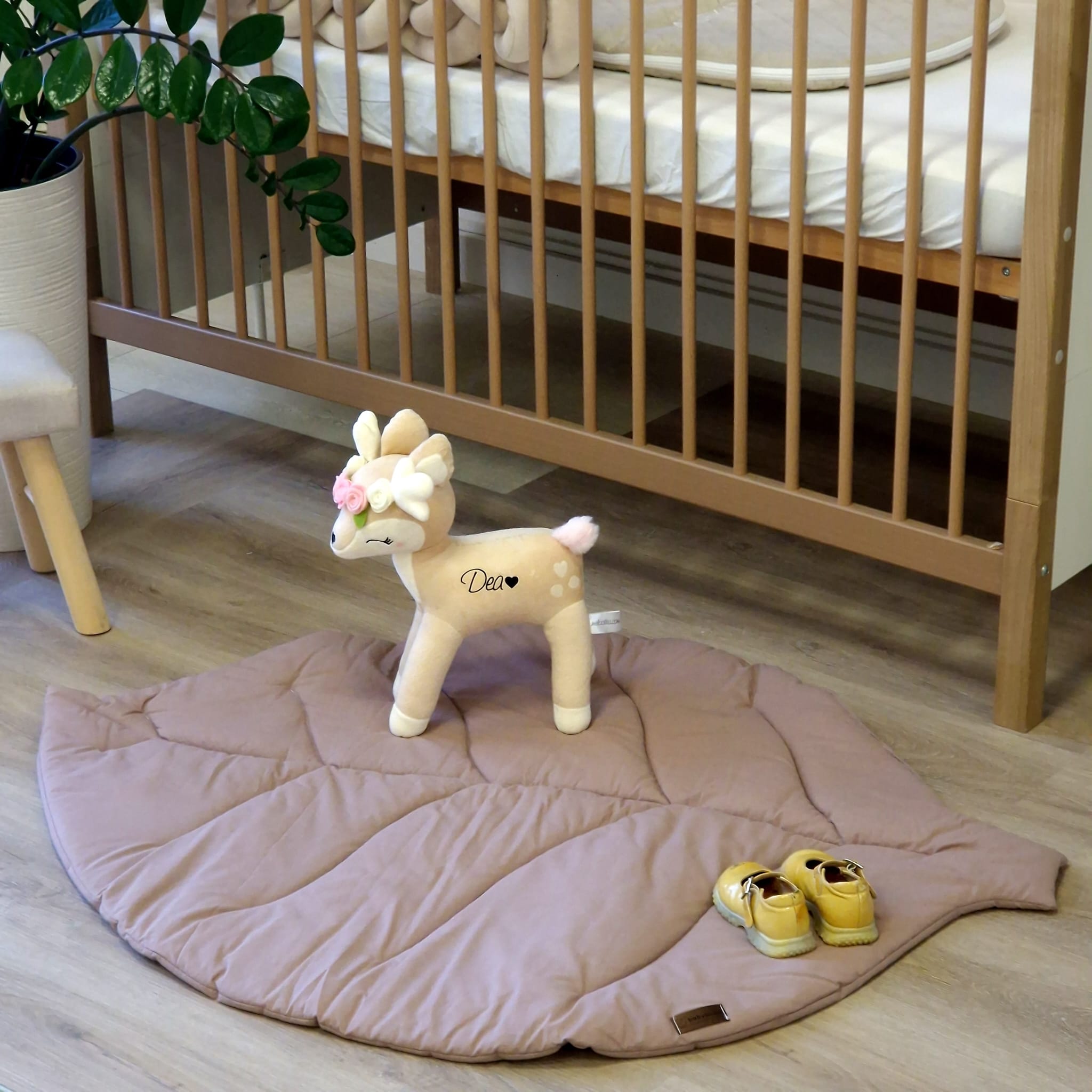 Spielmatte | Krabbeldecke | Dekoration "Blatt" | Baumwolle | Schokolade