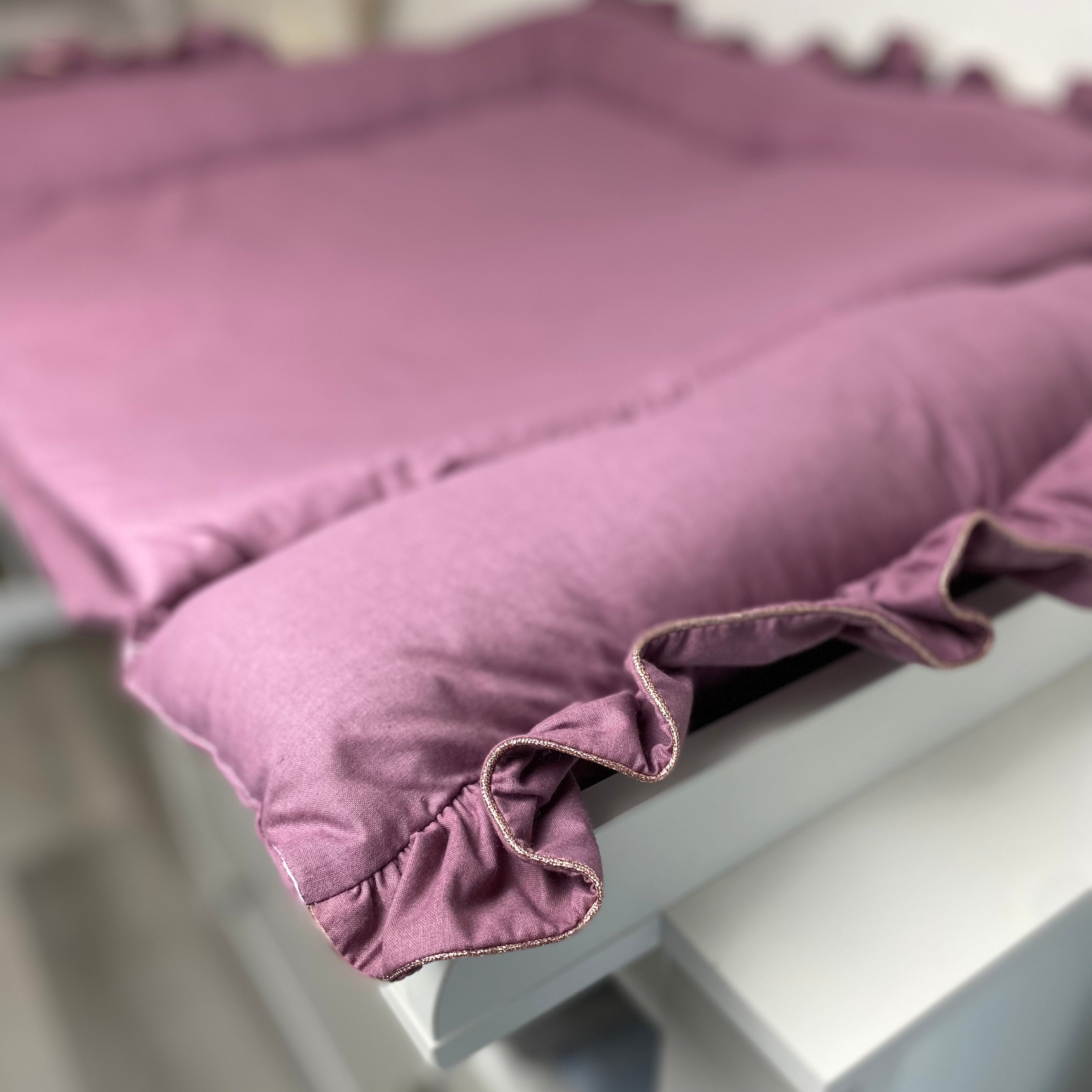 Wickelauflage SHINY mit Rüschen | Baumwolle